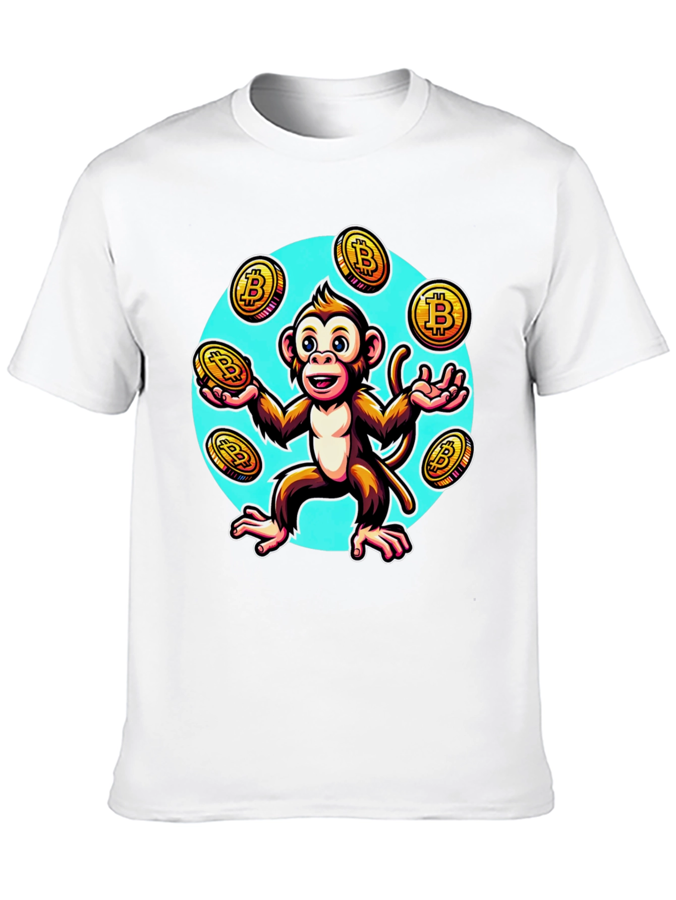 Monkey Juggling Bitcoin Graphic T-Shirt