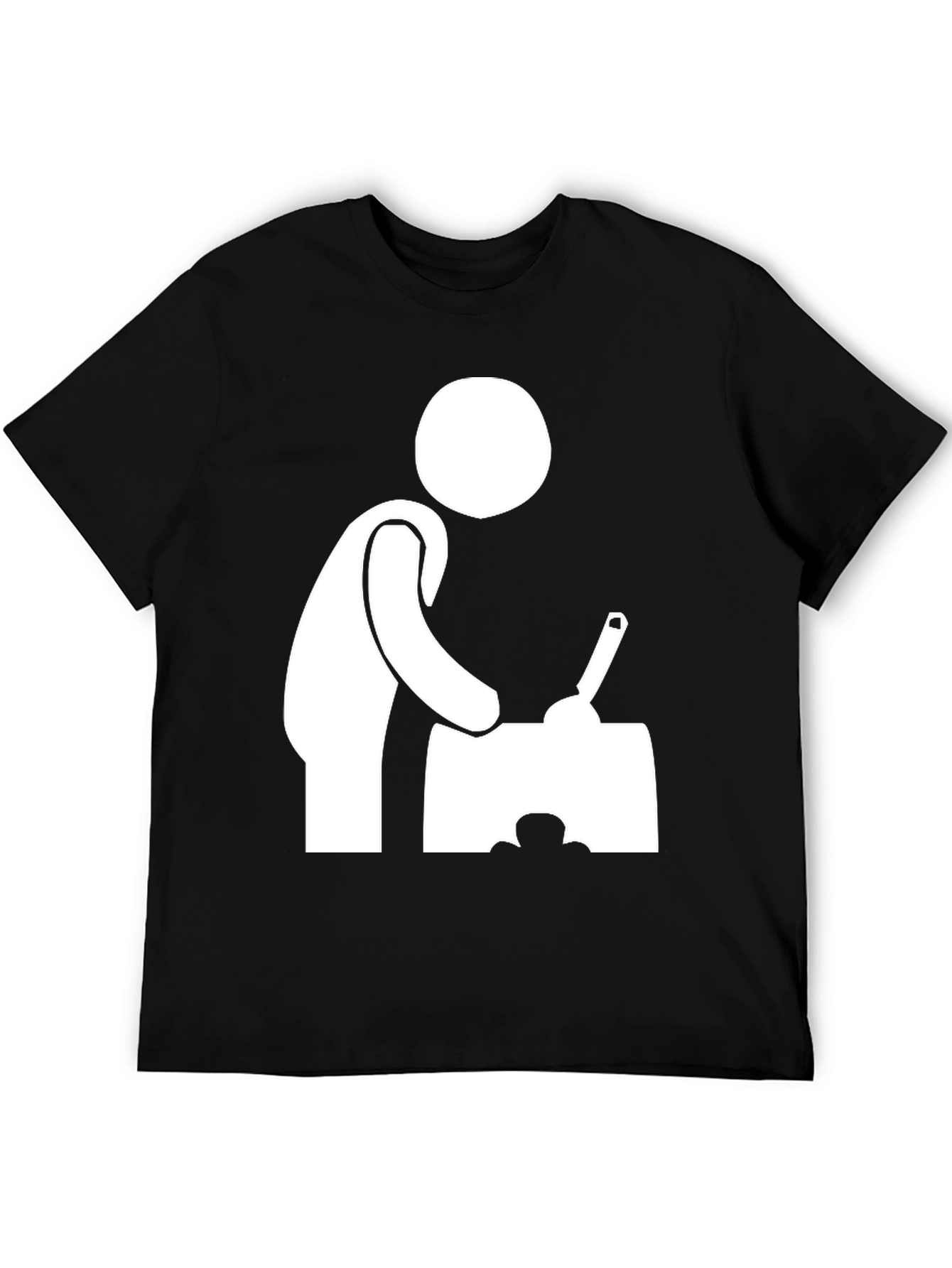 Chef Stick Figure Black T-Shirt
