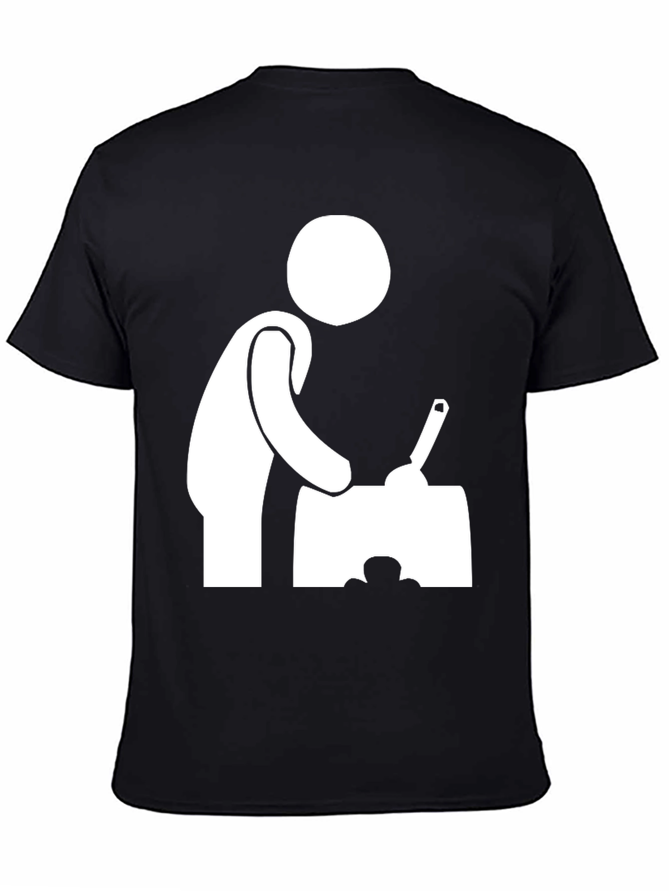 Chef Stick Figure Black T-Shirt
