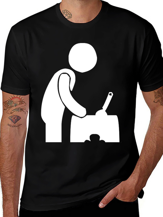 Chef Stick Figure Black T-Shirt