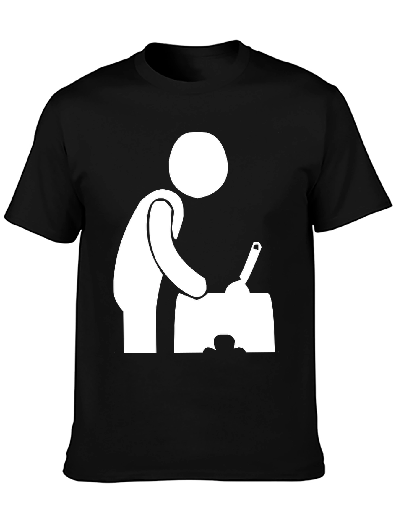 Chef Stick Figure Black T-Shirt