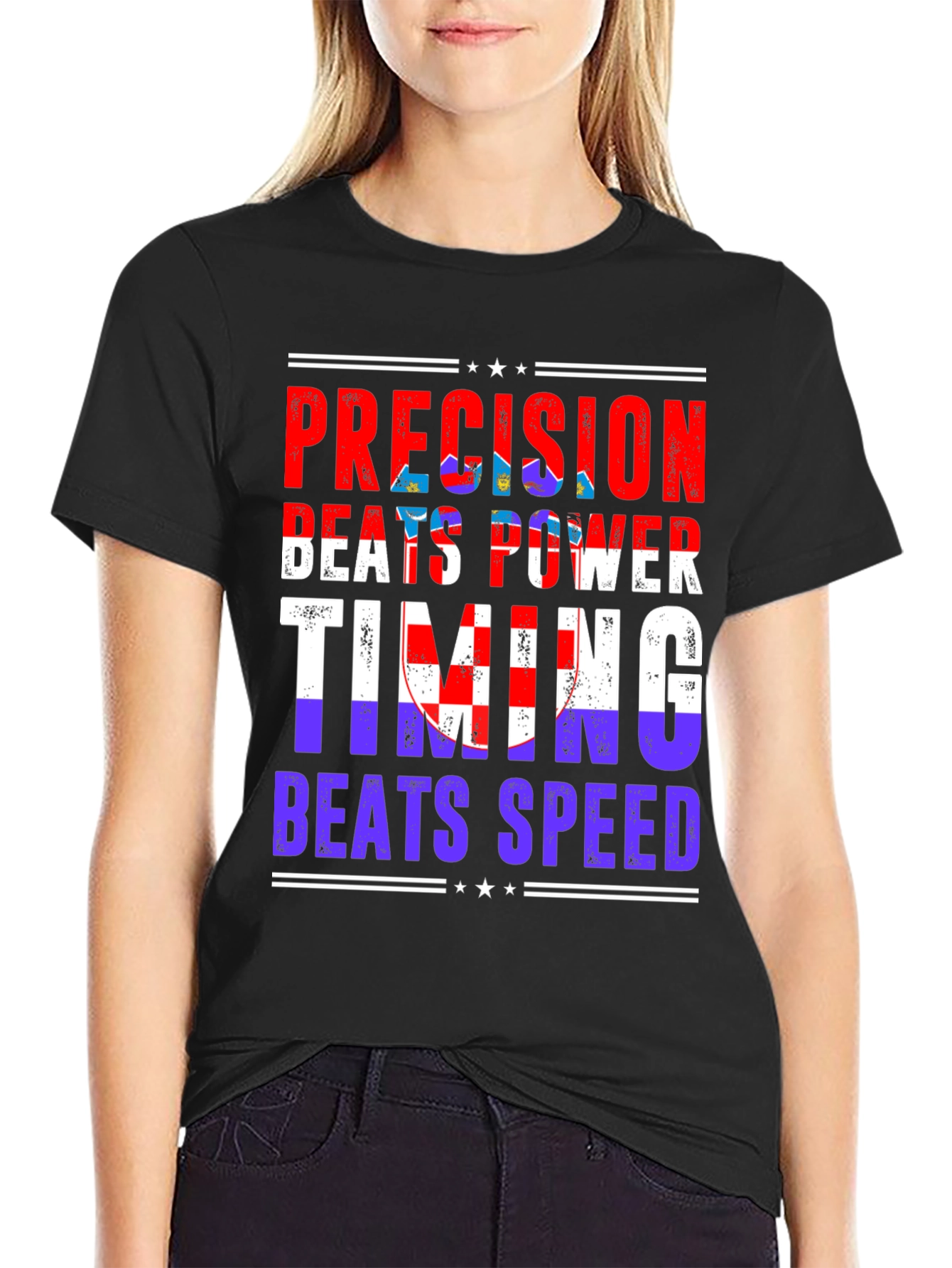 Precision Beats Power Mens Graphic T-Shirt