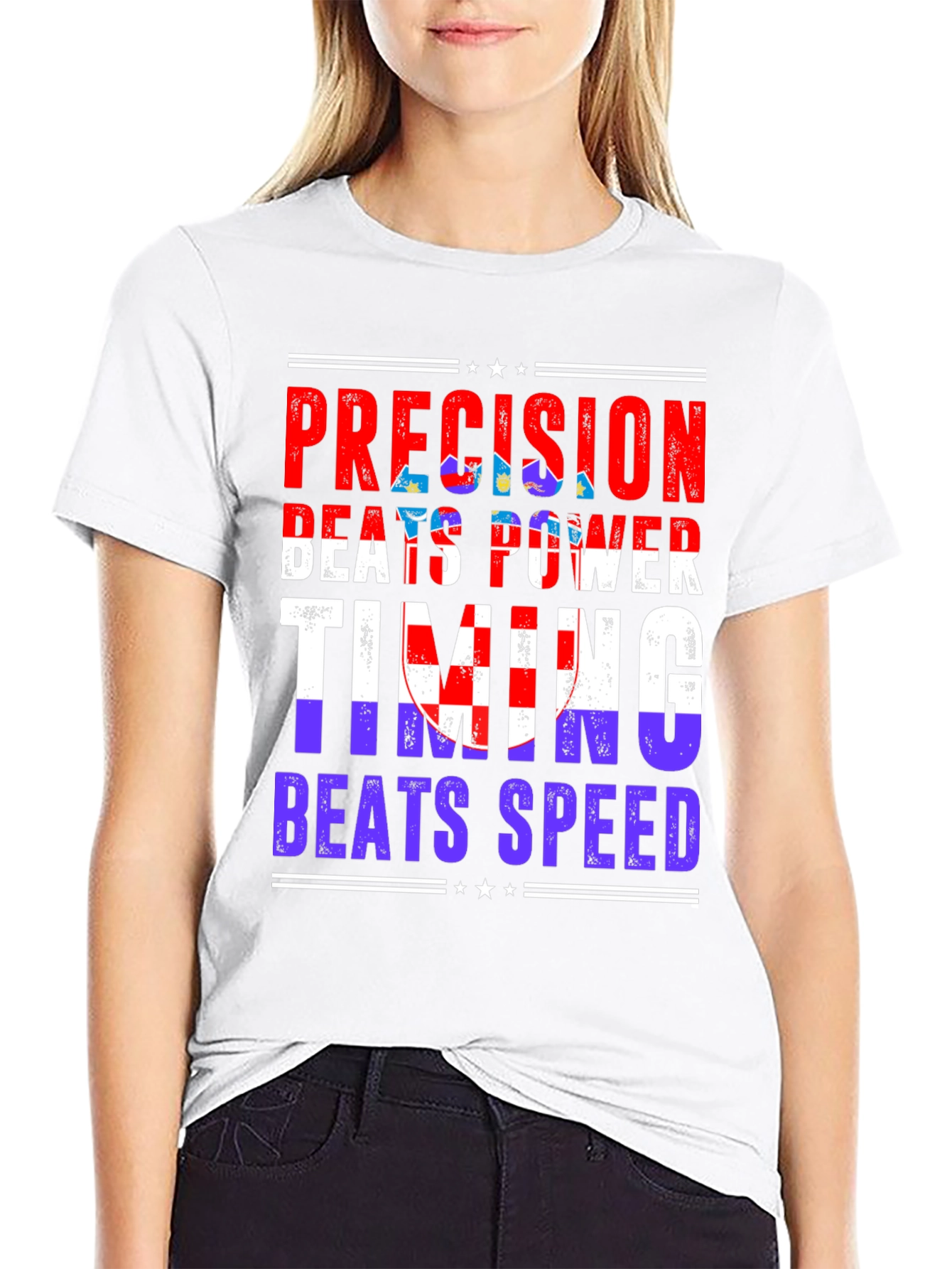 Precision Beats Power Mens Graphic T-Shirt