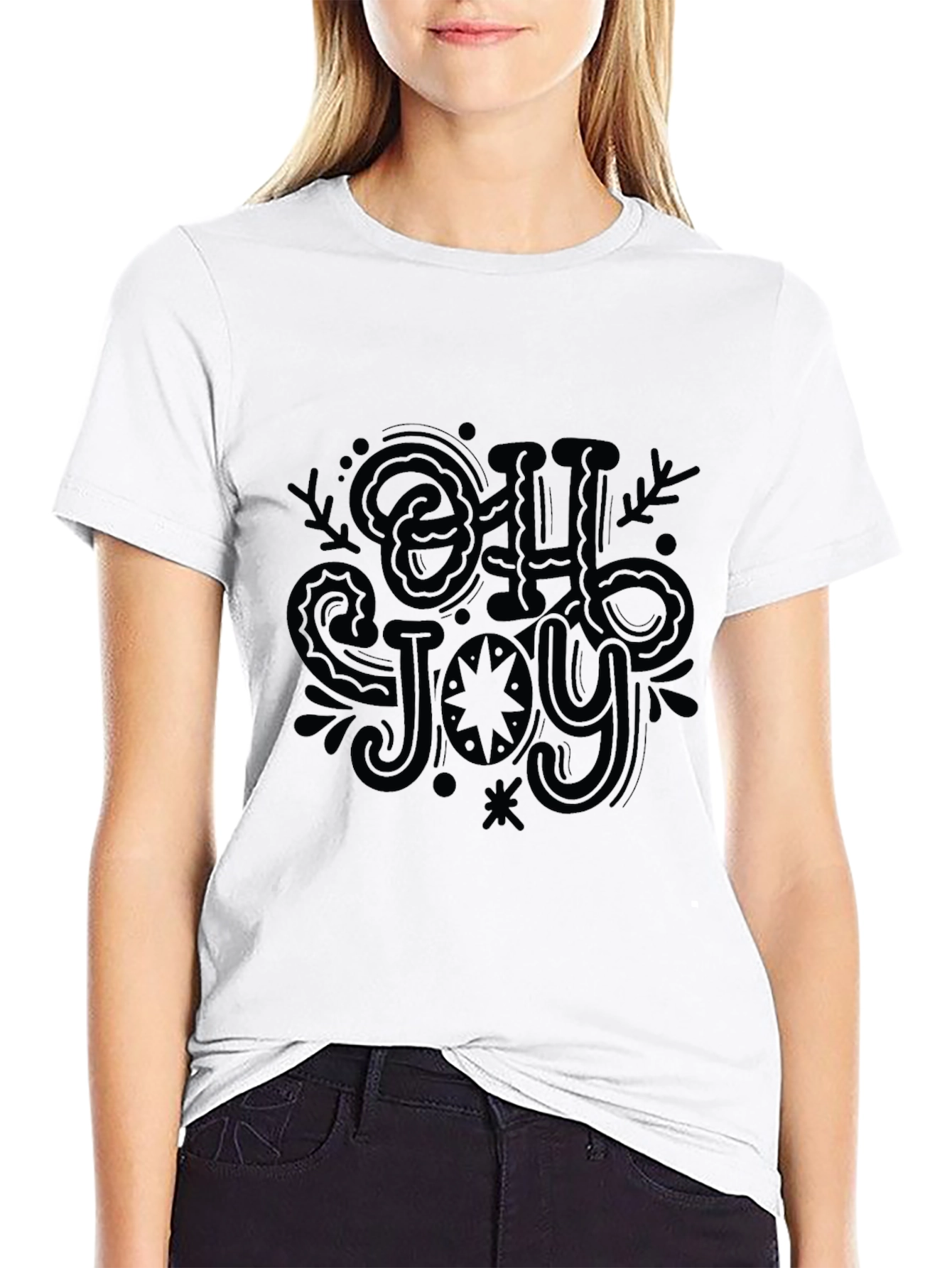 Oh Joy! Graphic Tee - Black Cotton T-Shirt