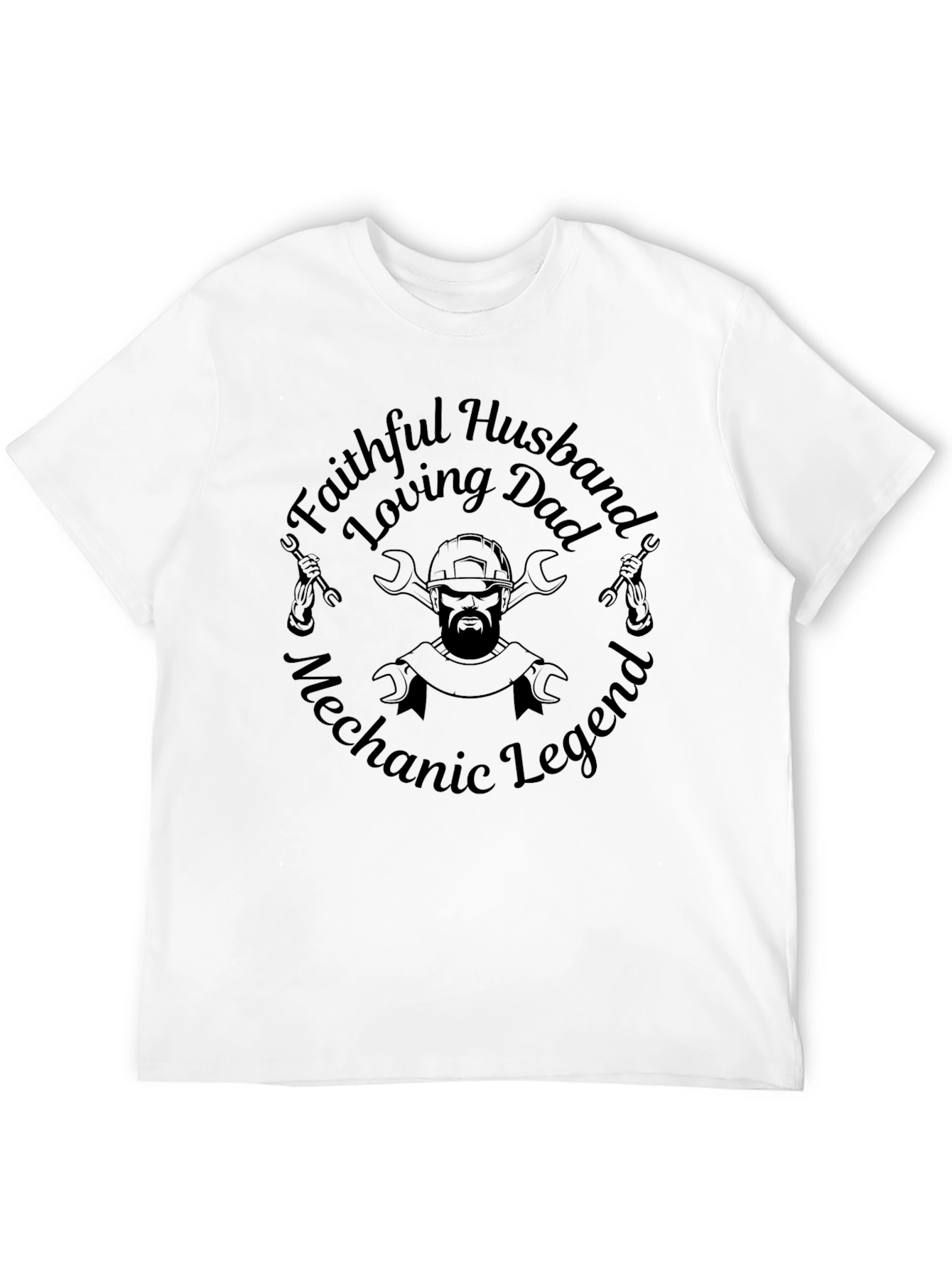 Faithful Husband Mechanic Legend Black T-Shirt