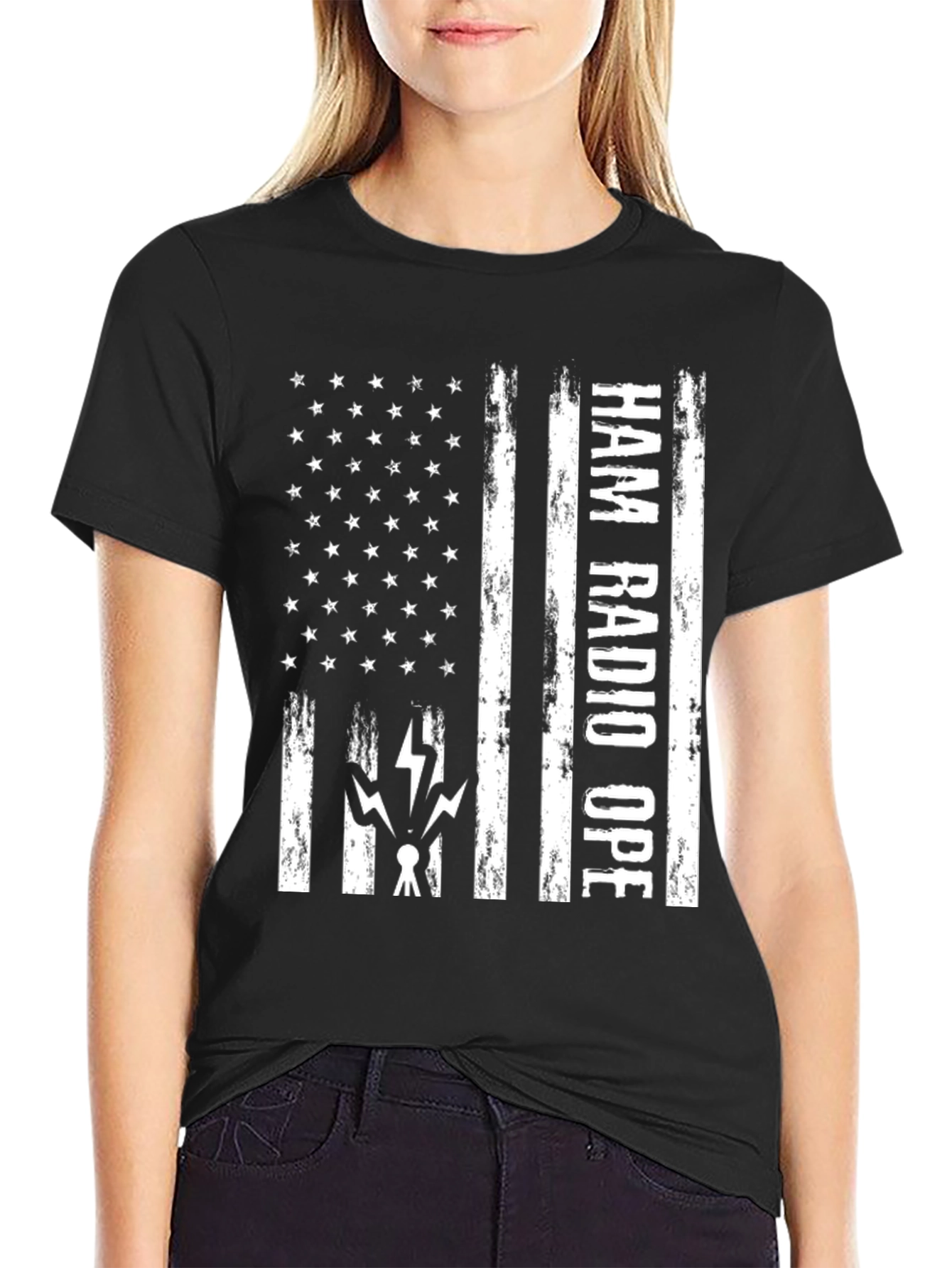 Ham Radio Operator American Flag T-Shirt