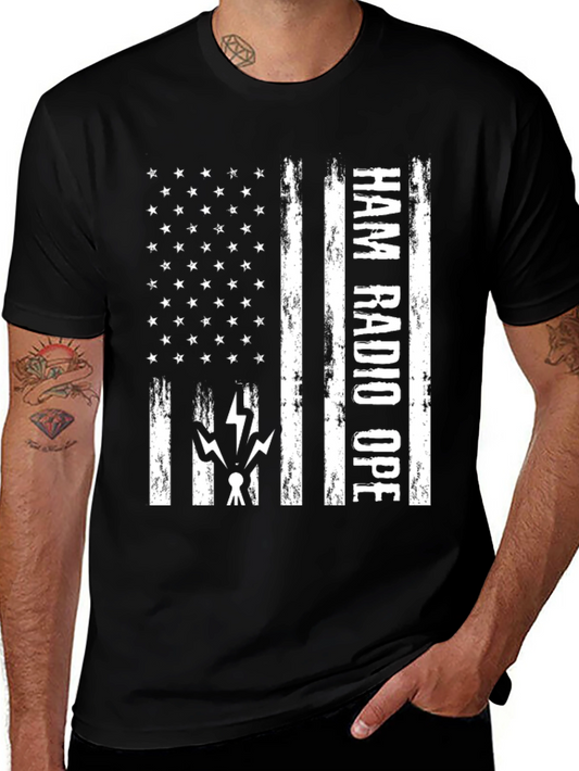 Ham Radio Operator American Flag T-Shirt