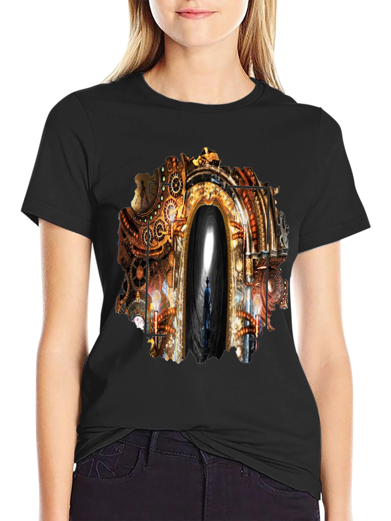 Steampunk Portal Graphic Tee - Unique Design