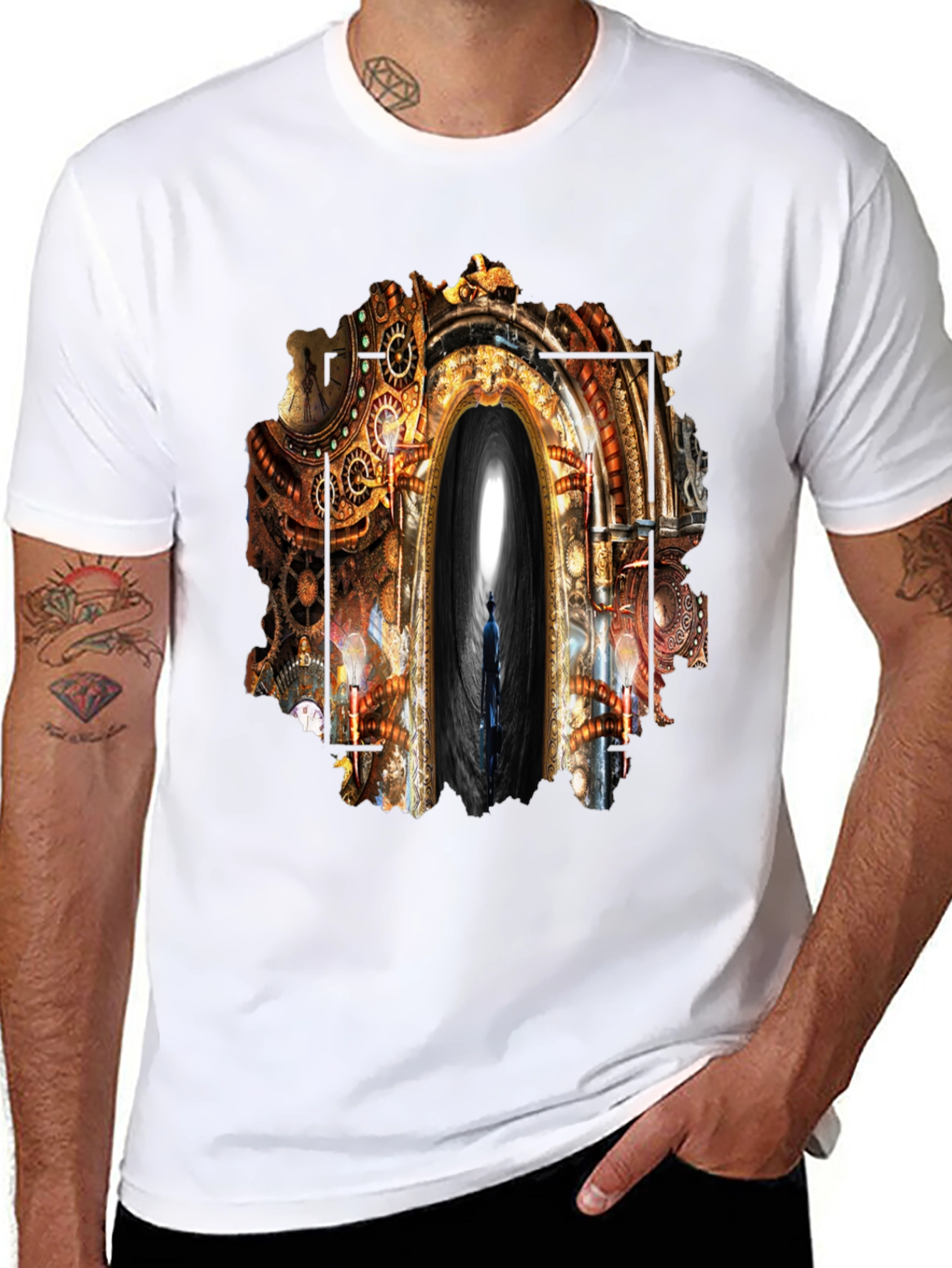 Steampunk Portal Graphic Tee - Unique Design
