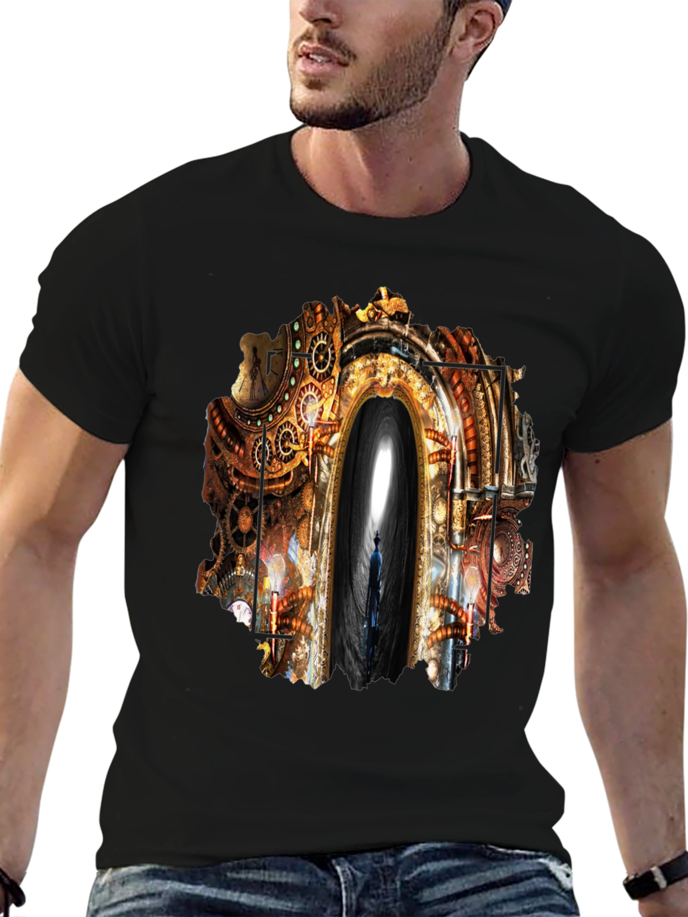 Steampunk Portal Graphic Tee - Unique Design