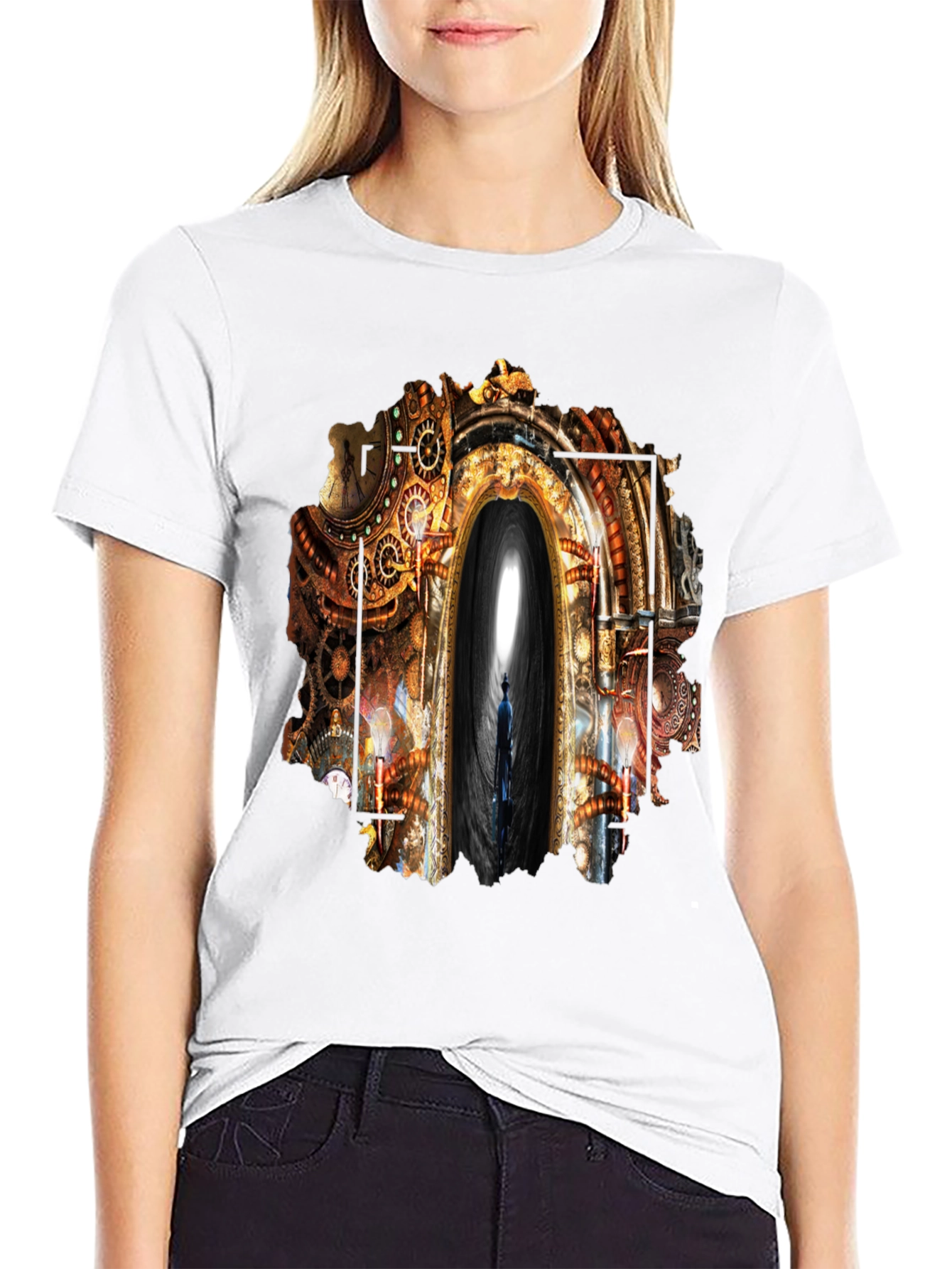 Steampunk Portal Graphic Tee - Unique Design