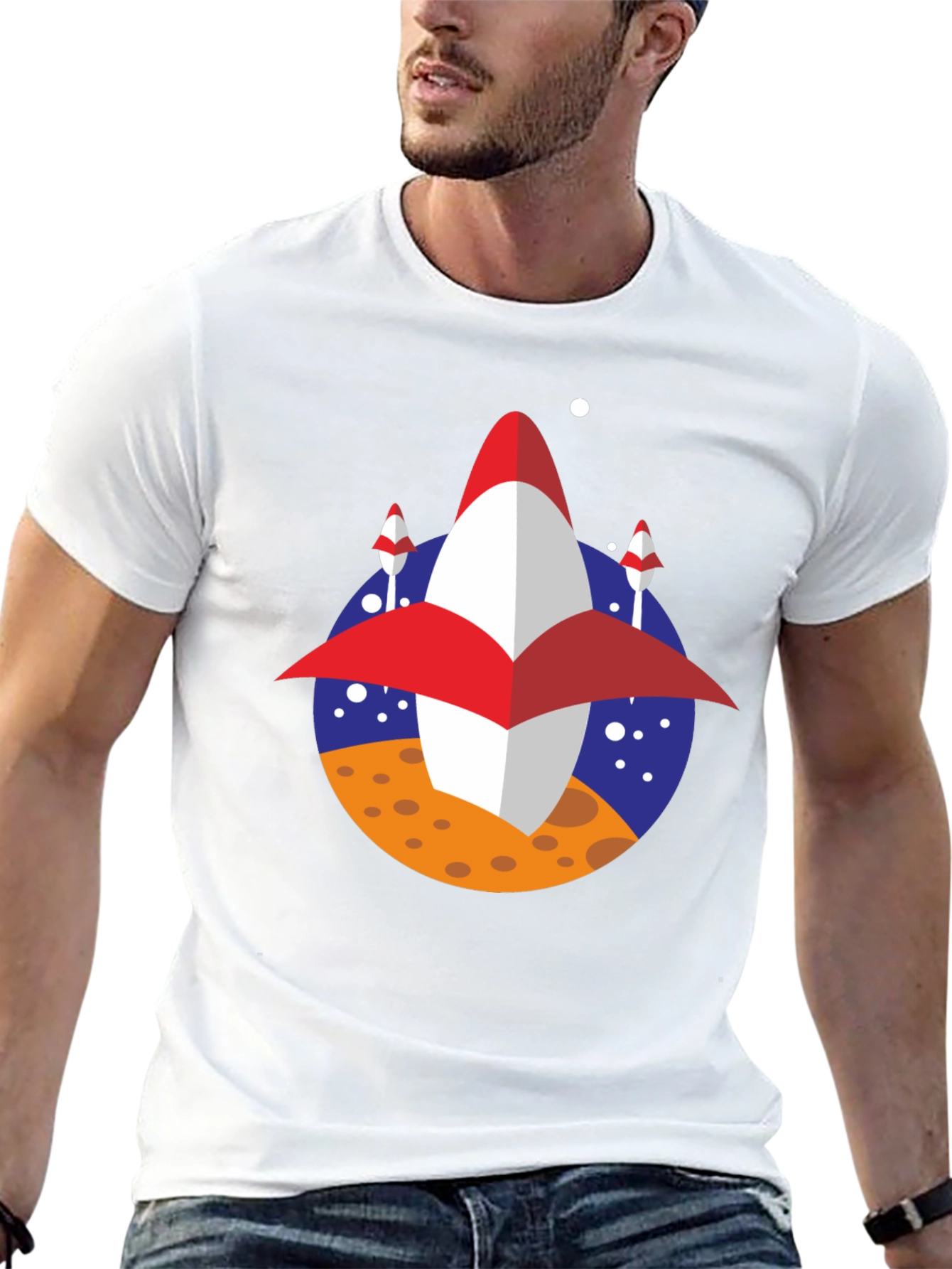 Retro Rocket T-Shirt - Space Adventure Tee
