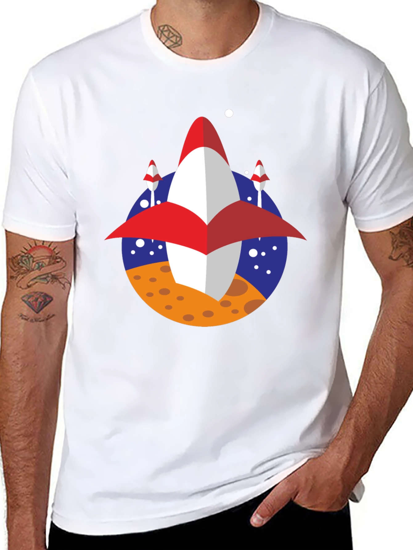 Retro Rocket T-Shirt - Space Adventure Tee