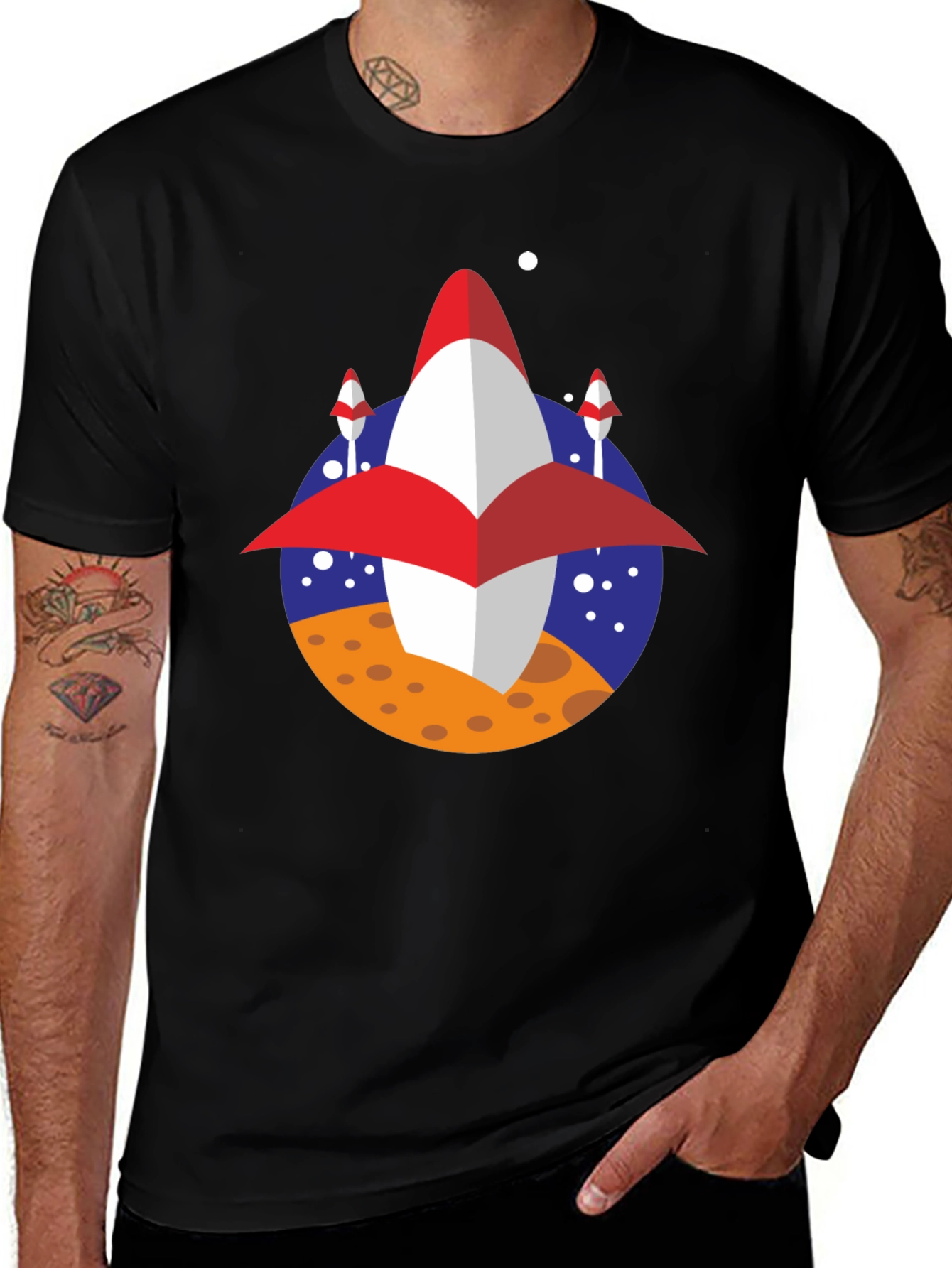 Retro Rocket T-Shirt - Space Adventure Tee