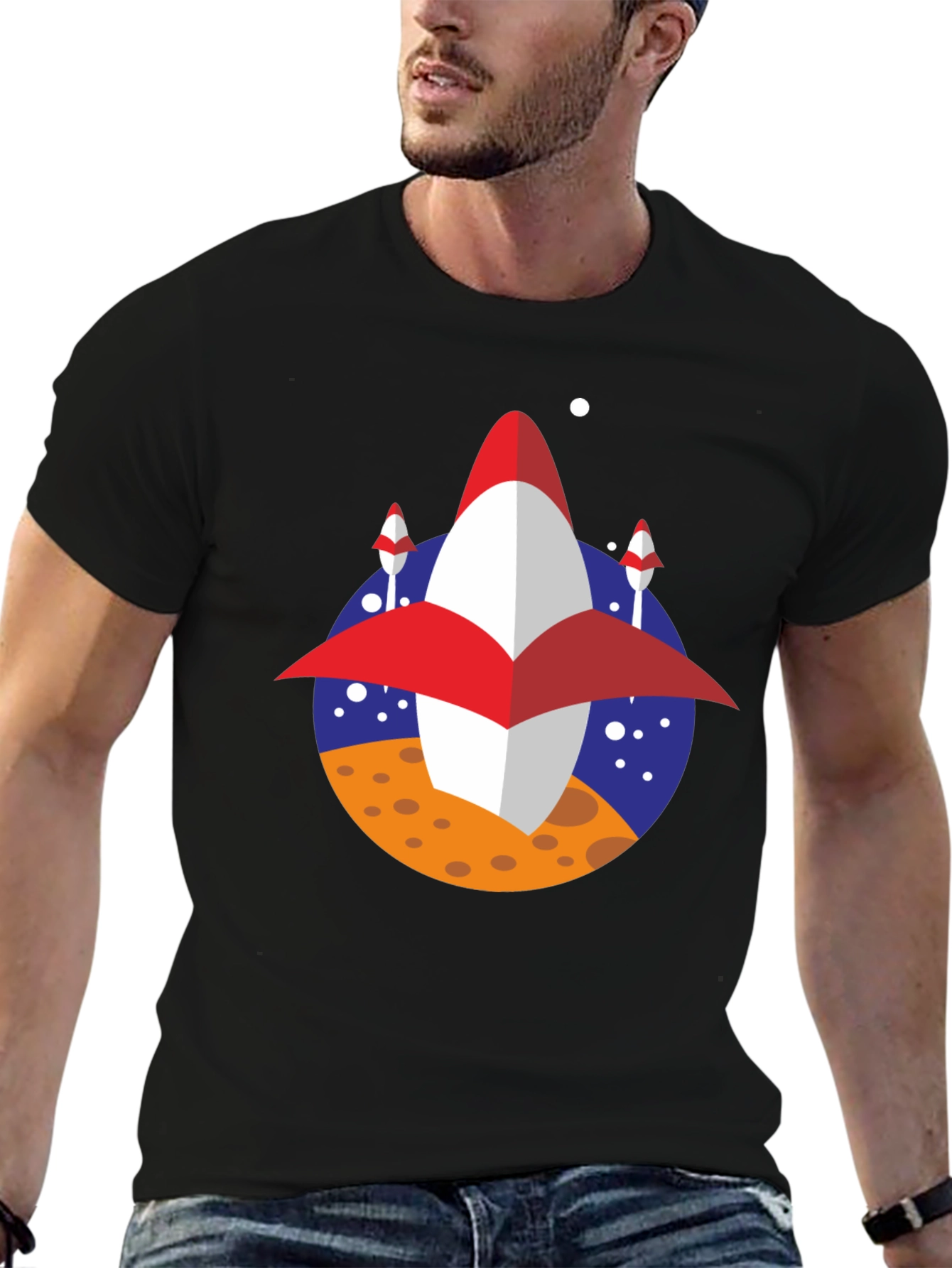 Retro Rocket T-Shirt - Space Adventure Tee