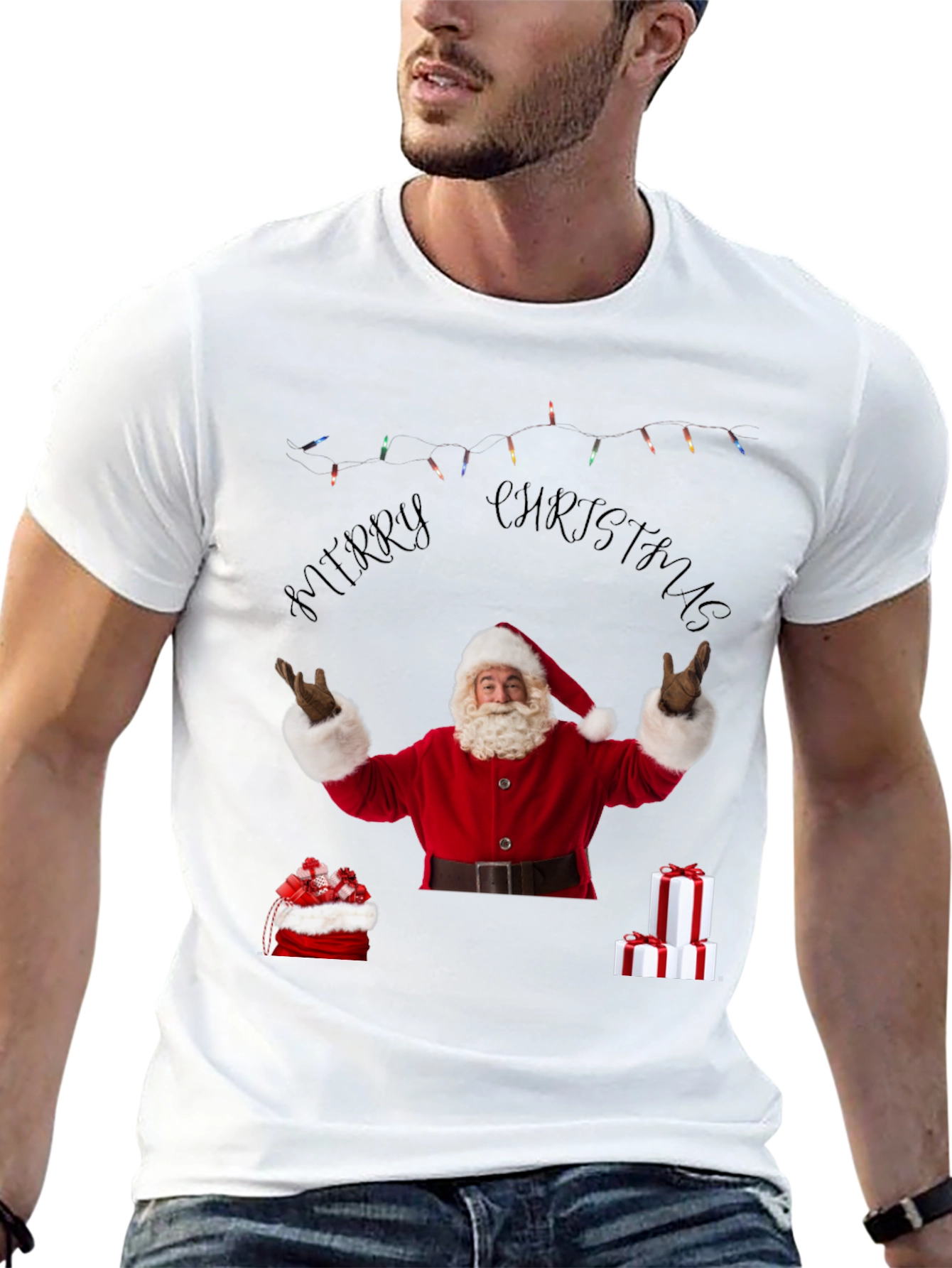 Merry Christmas Santa Graphic T-Shirt