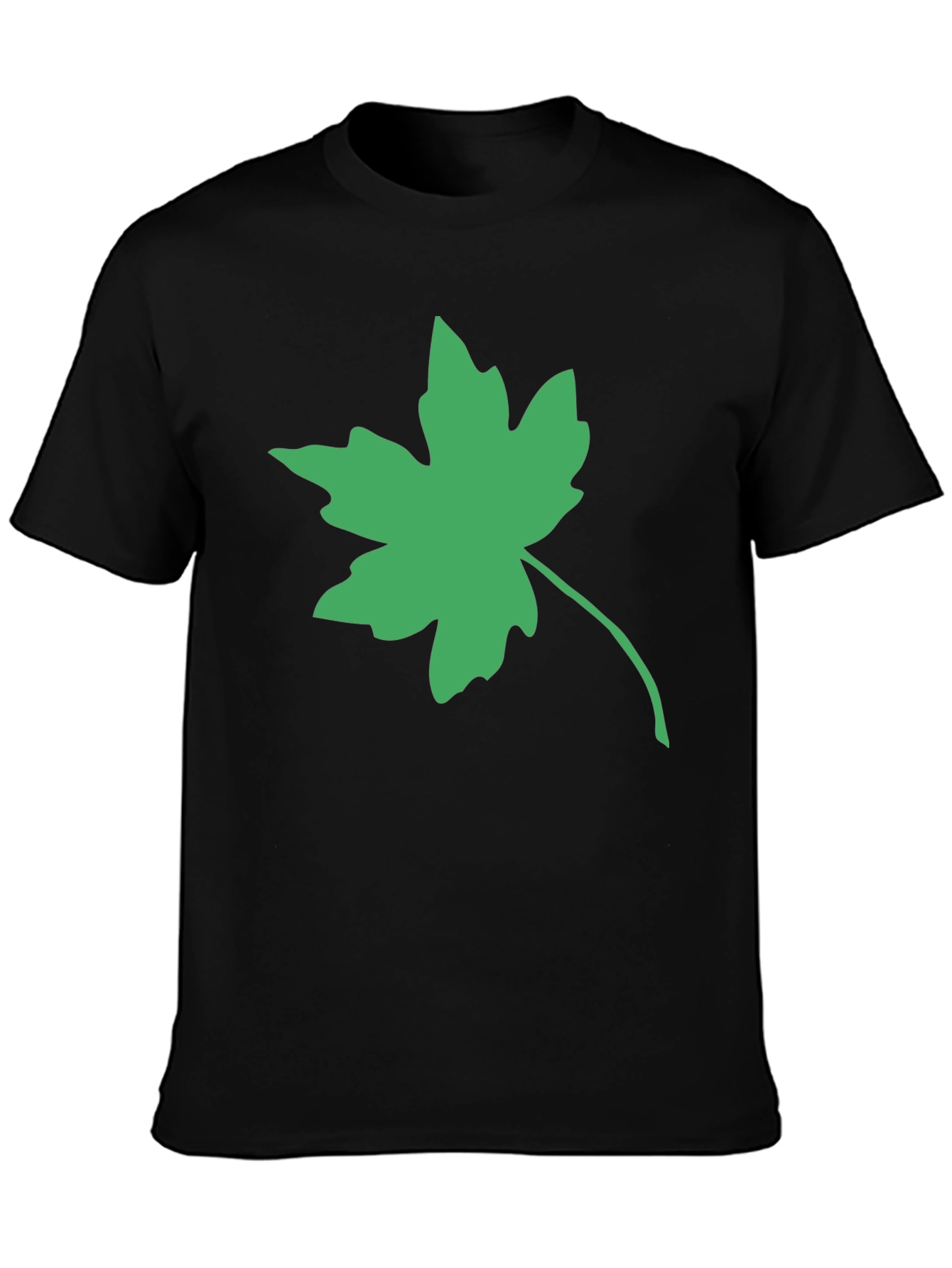 Green Maple Leaf Black Tee