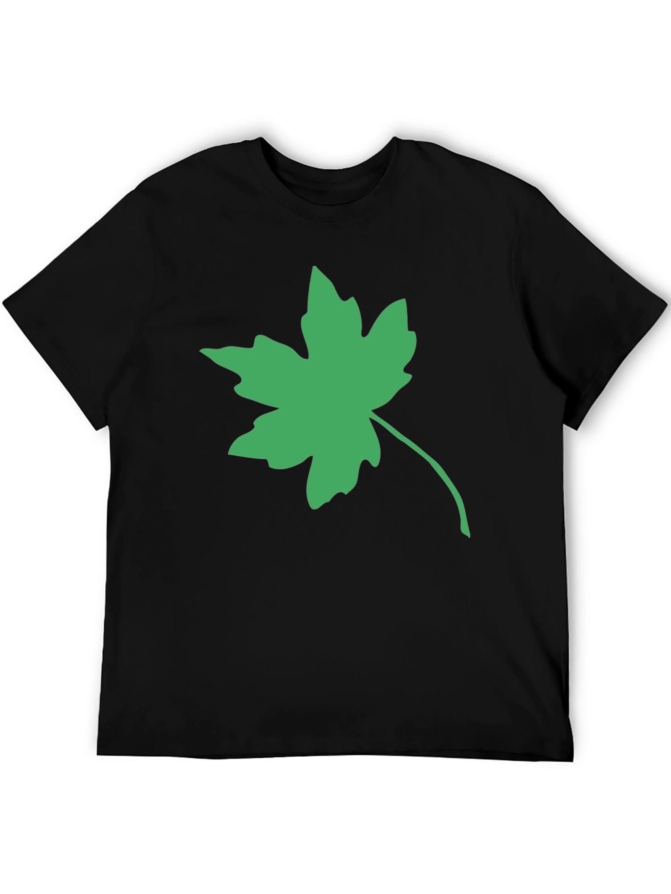 Green Maple Leaf Black Tee