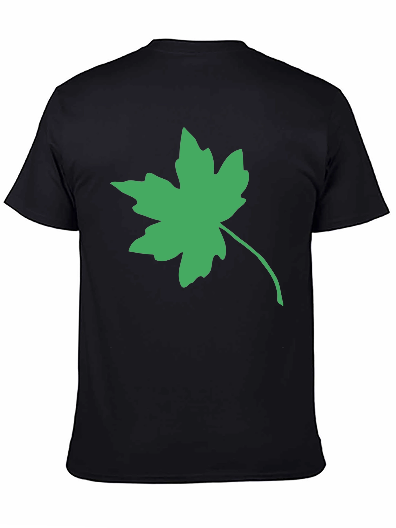 Green Maple Leaf Black Tee