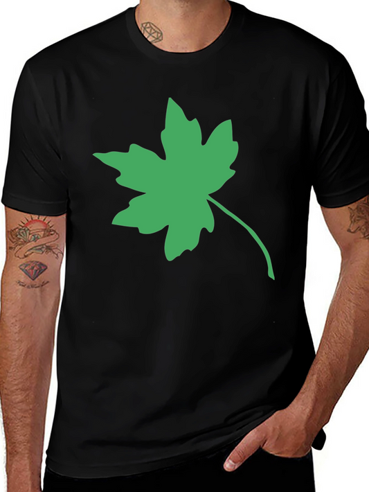 Green Maple Leaf Black Tee