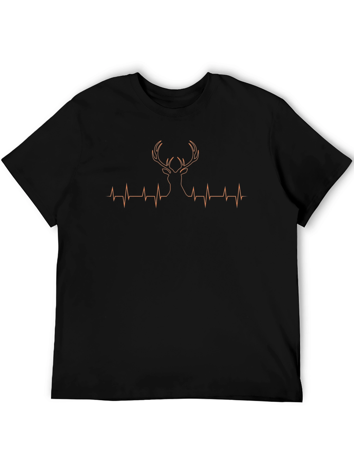 Heartbeat Deer Graphic Tee - Black
