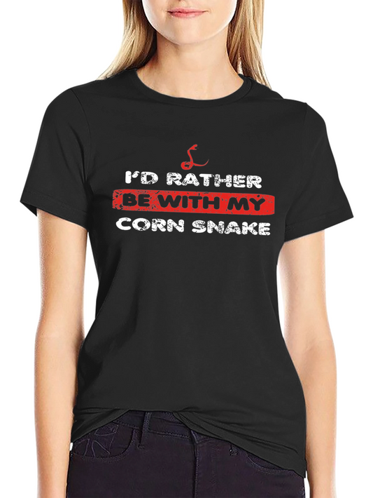 Id Rather Be With My Corn Snake Graphic T-Shirt
