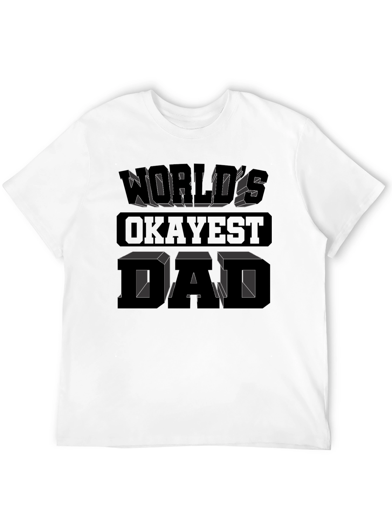 Worlds Okayest Dad Graphic Tee - Black Cotton