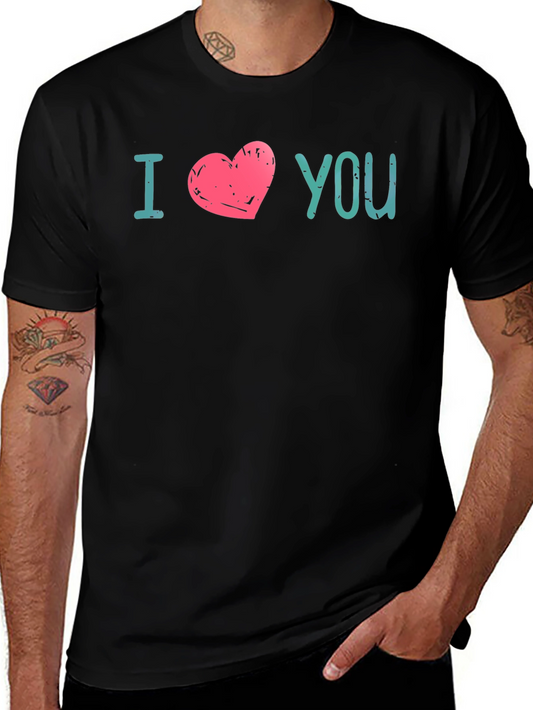 I Heart You Graphic Print Tee - Black