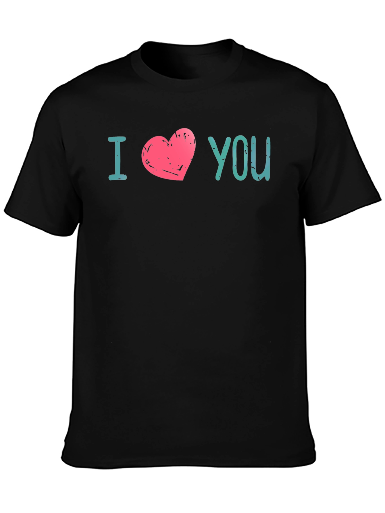 I Heart You Graphic Print Tee - Black