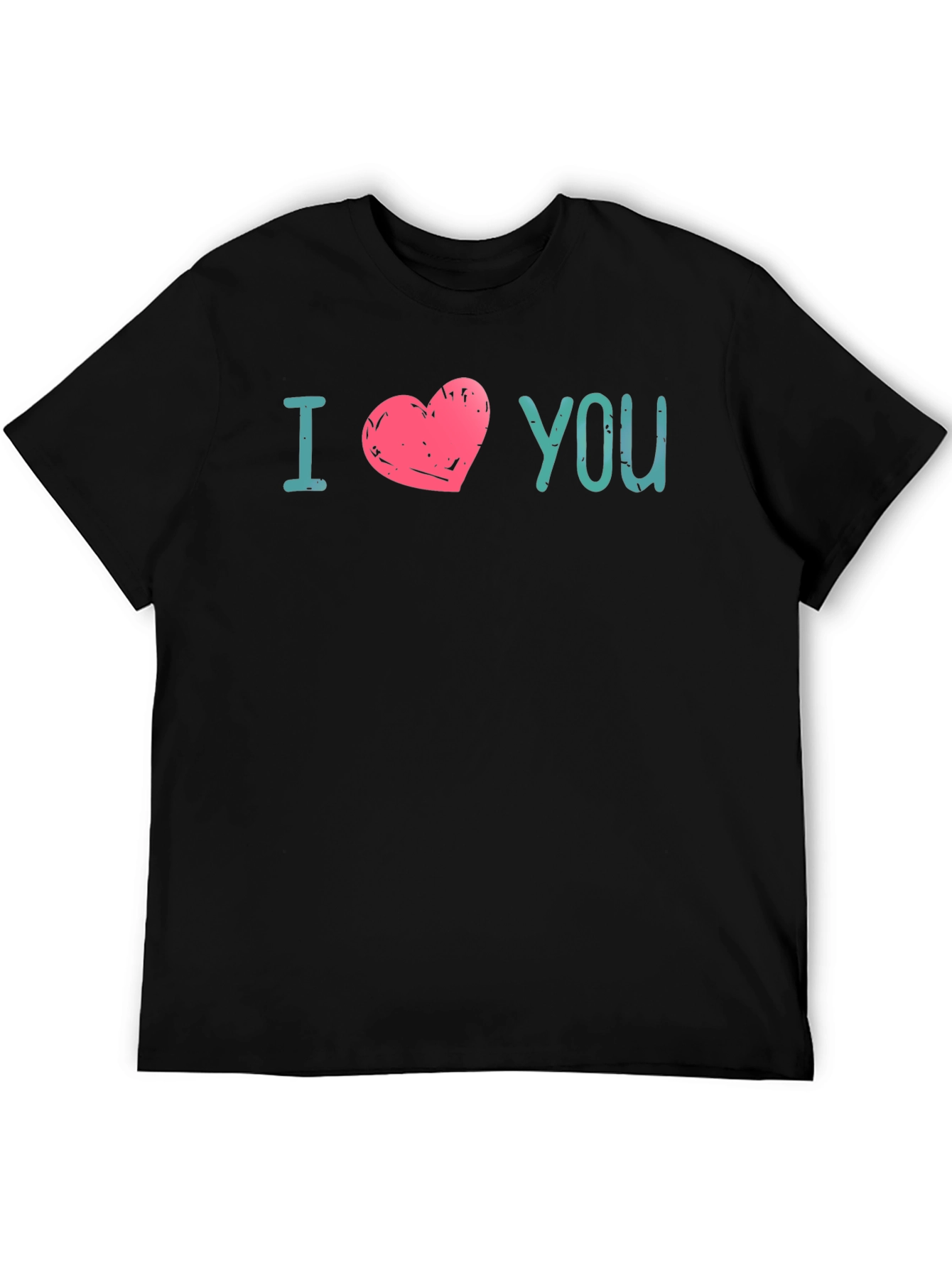 I Heart You Graphic Print Tee - Black