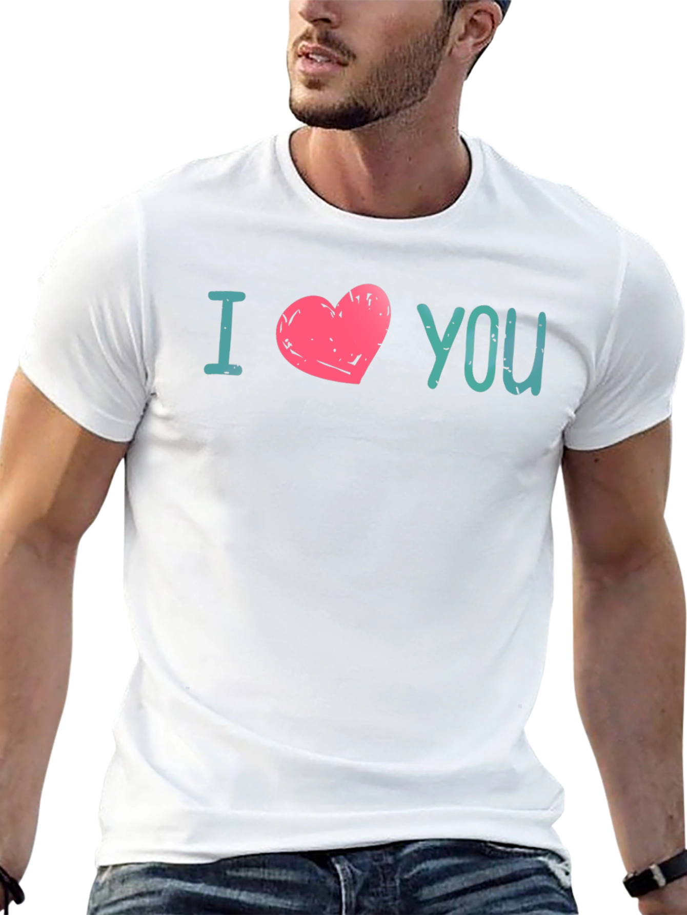 I Heart You Graphic Print Tee - Black