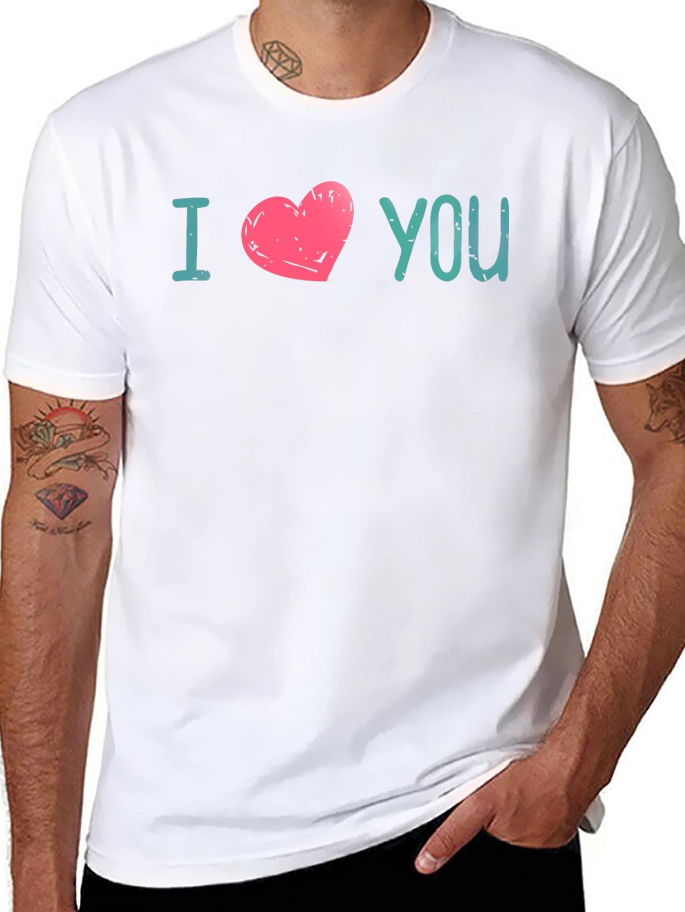 I Heart You Graphic Print Tee - Black