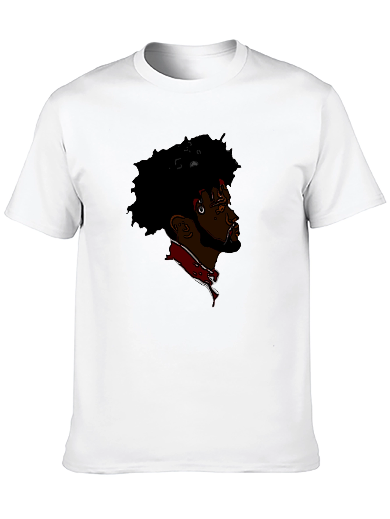 Cool Afro Man Graphic Print Black T-Shirt