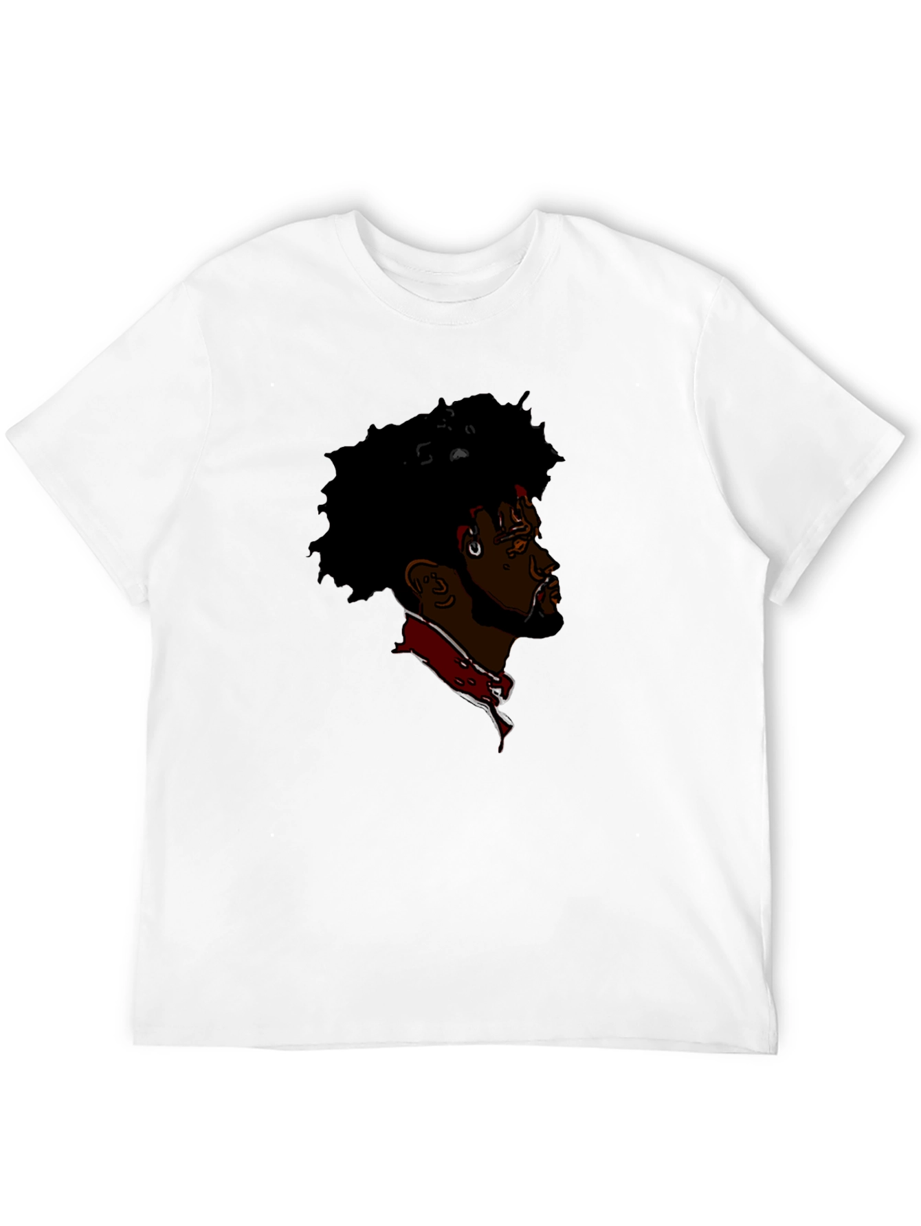 Cool Afro Man Graphic Print Black T-Shirt