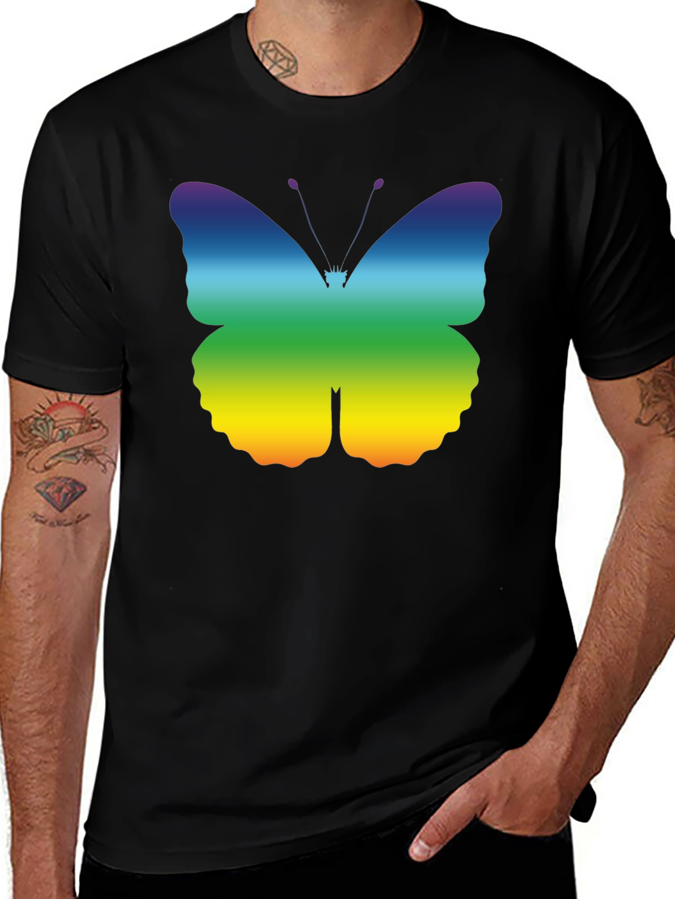 Rainbow Butterfly Graphic T-Shirt - Pride