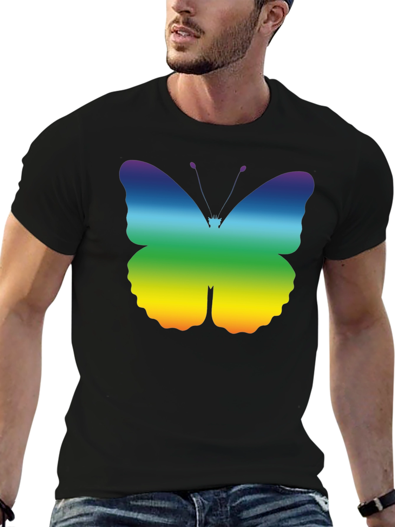 Rainbow Butterfly Graphic T-Shirt - Pride