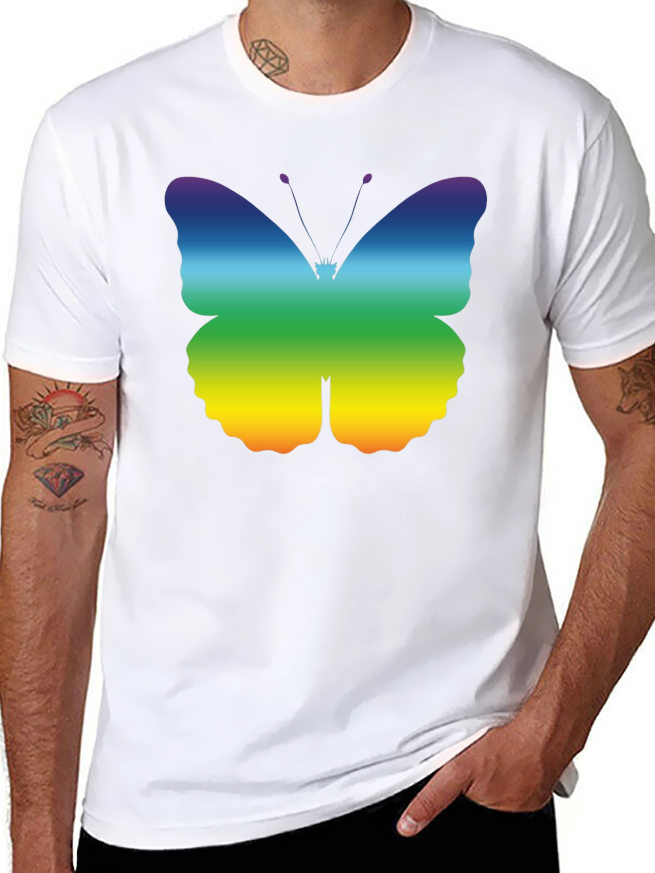Rainbow Butterfly Graphic T-Shirt - Pride