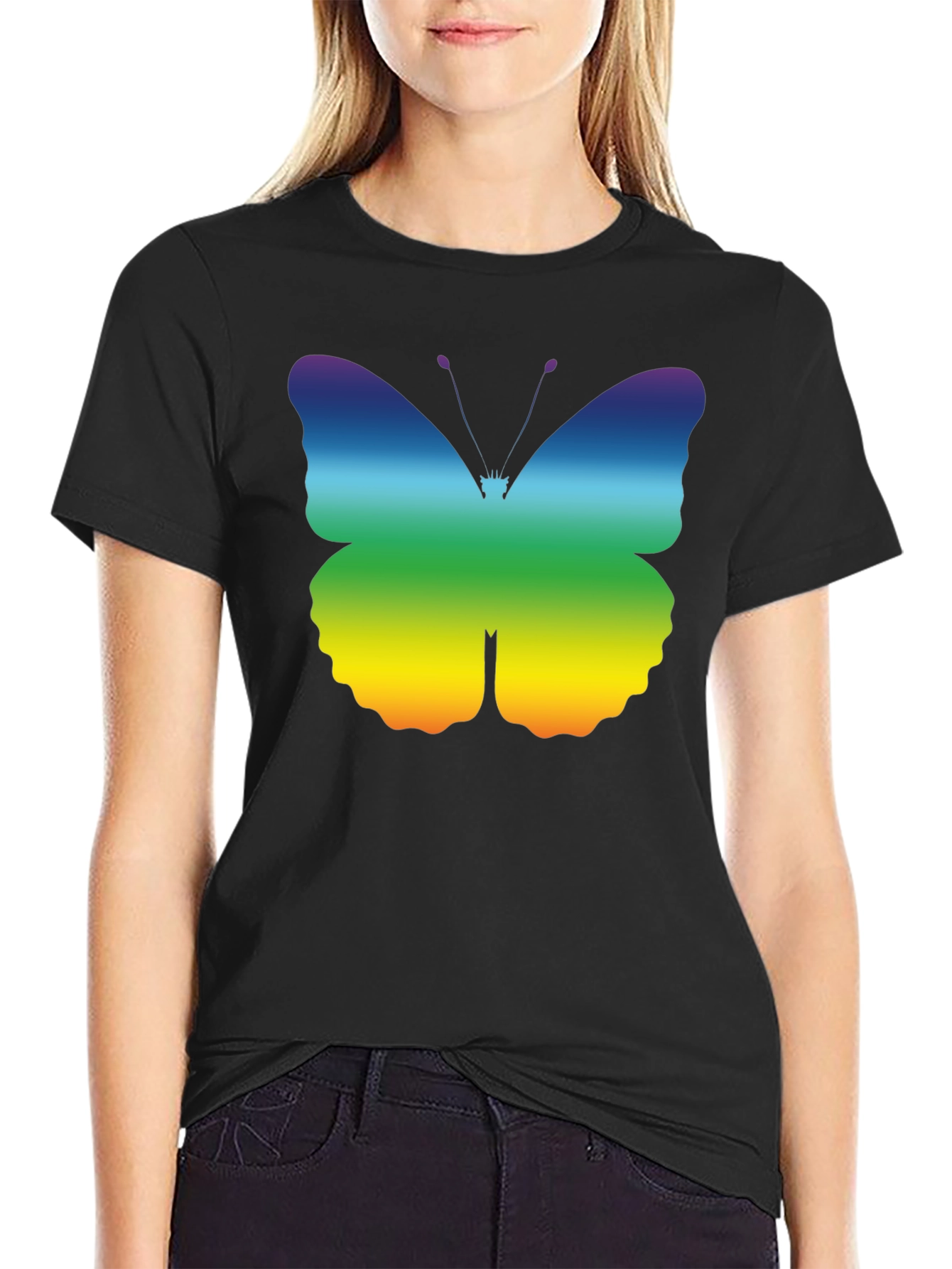 Rainbow Butterfly Graphic T-Shirt - Pride