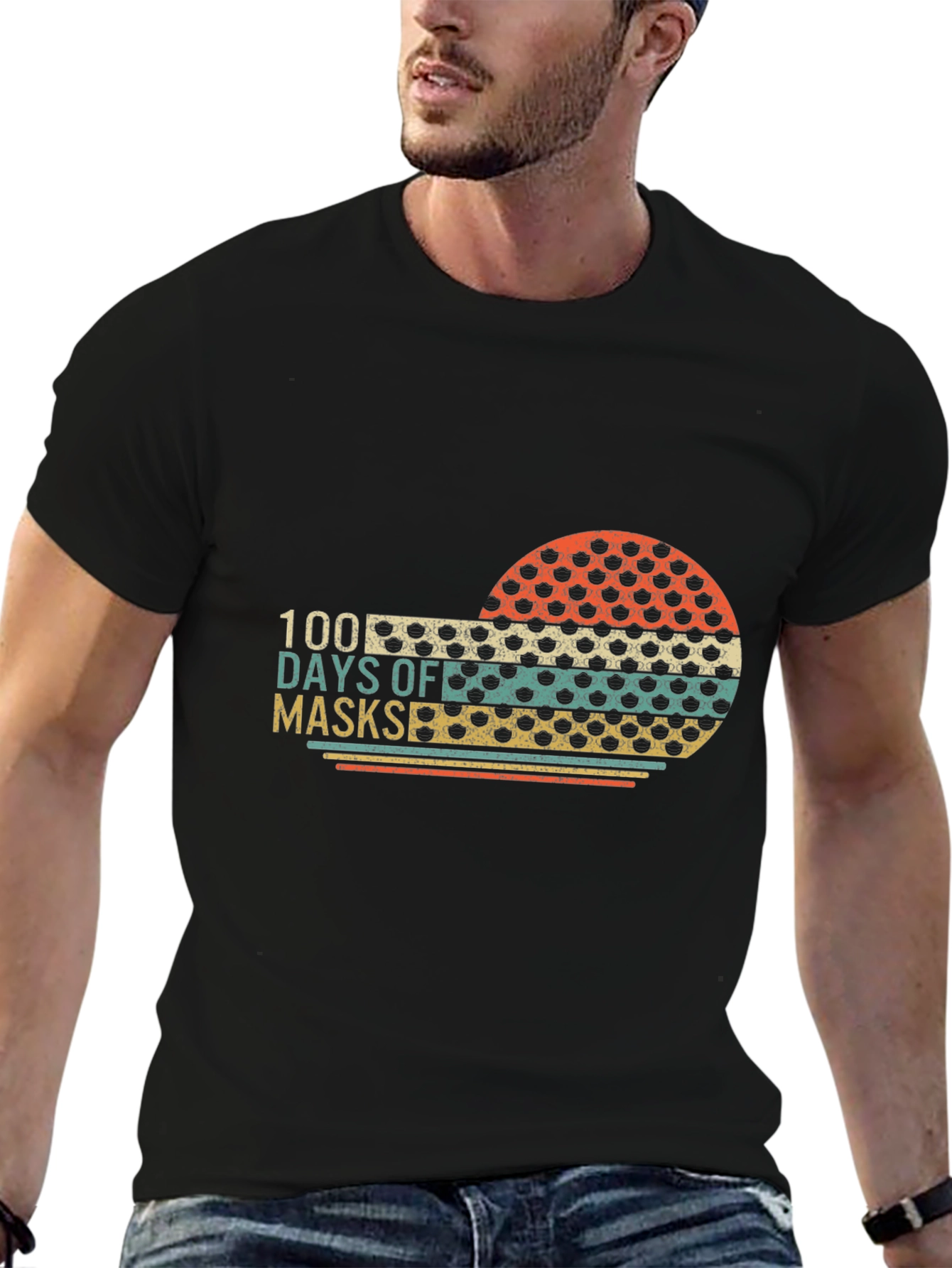 100 Days Off Masks Graphic Tee