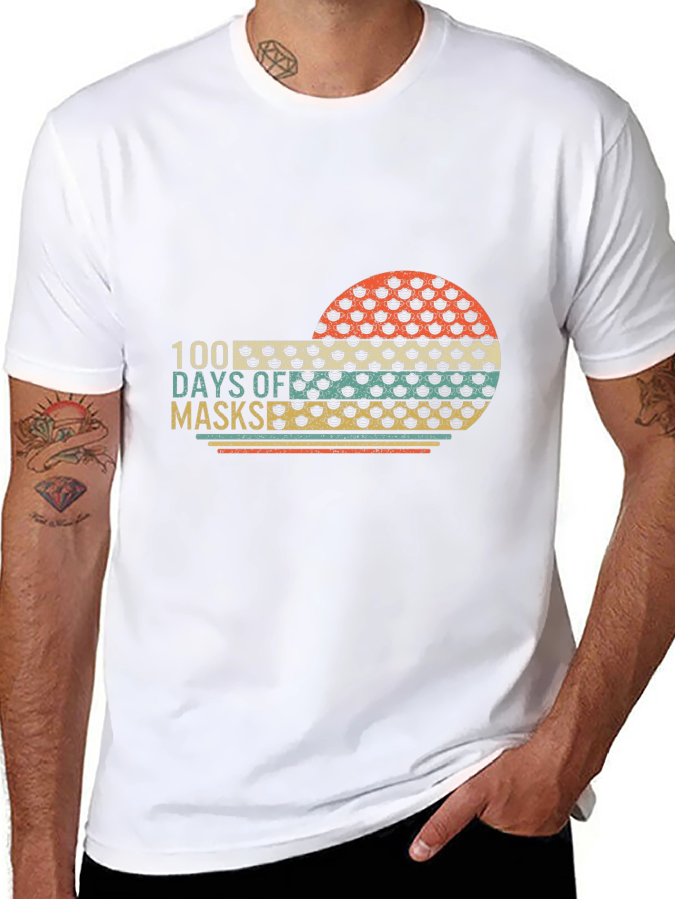 100 Days Off Masks Graphic Tee