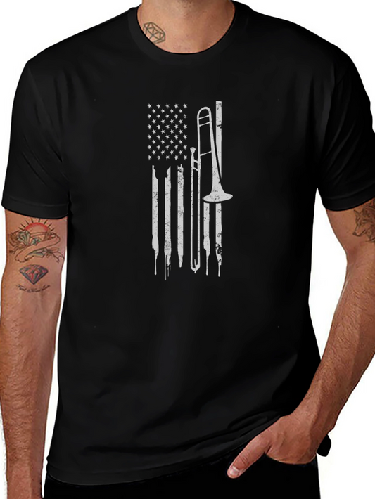 American Flag Trombone Graphic Tee