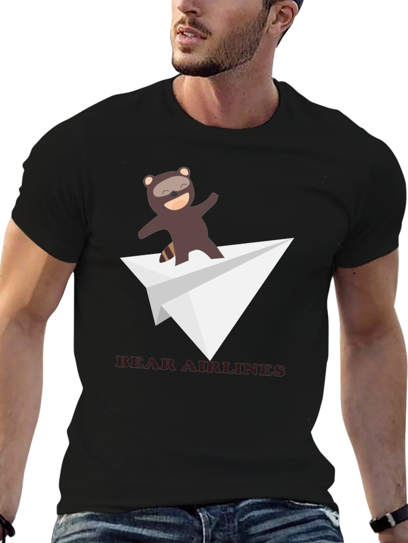 Bear Airlines Funny Graphic T-Shirt