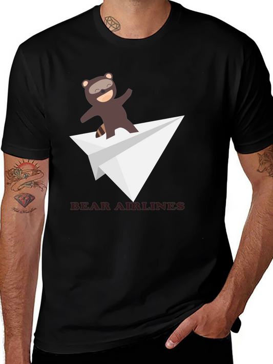 Bear Airlines Funny Graphic T-Shirt