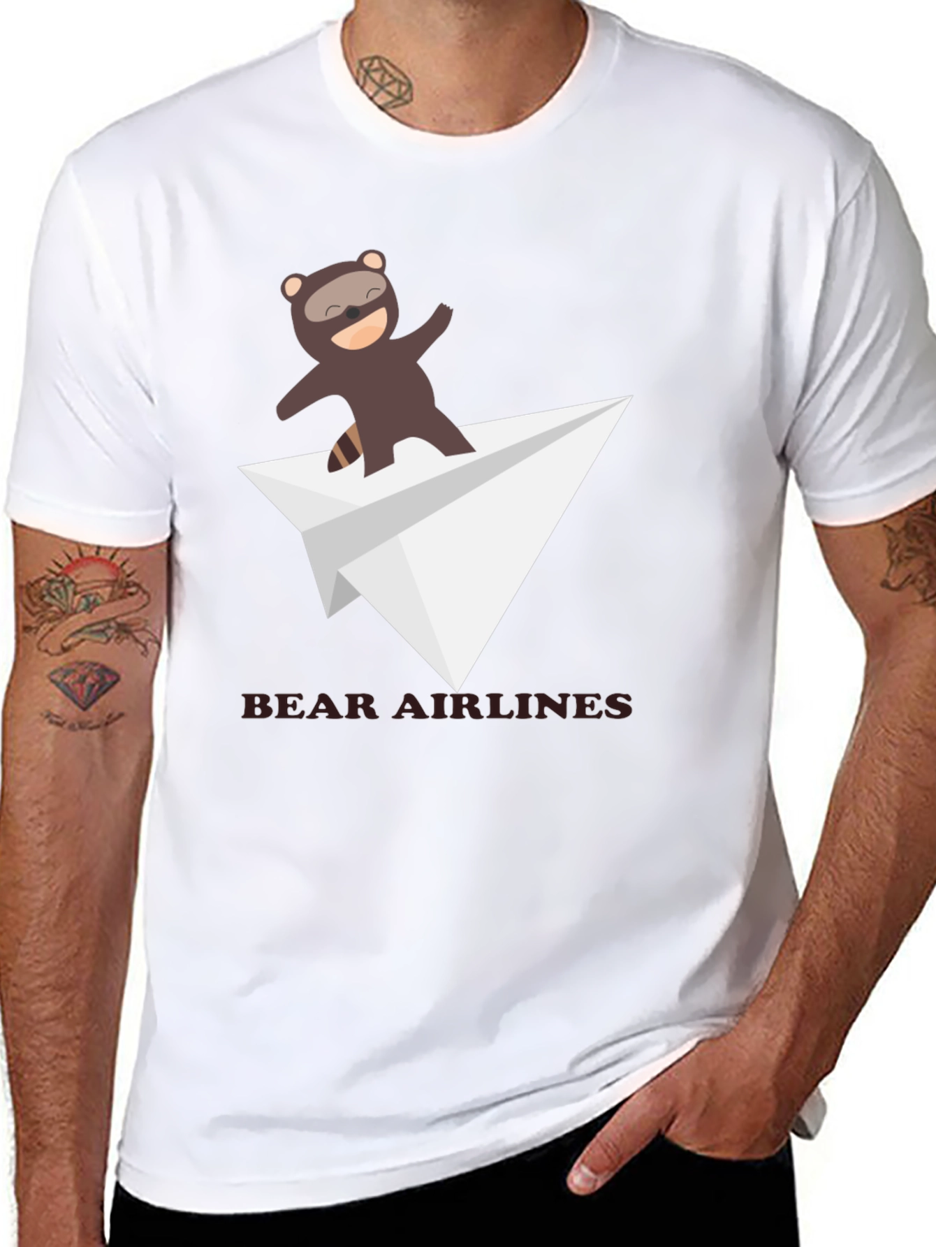 Bear Airlines Funny Graphic T-Shirt