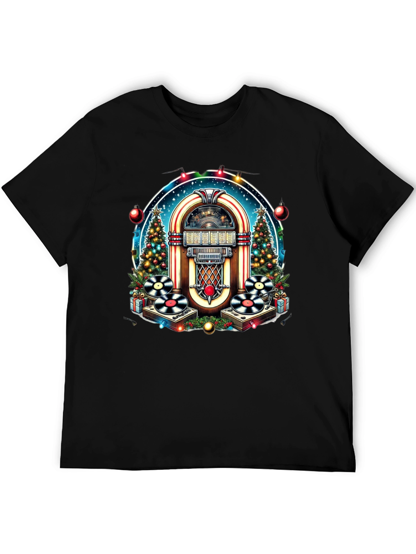 Festive Jukebox T-Shirt - Retro Holiday Style
