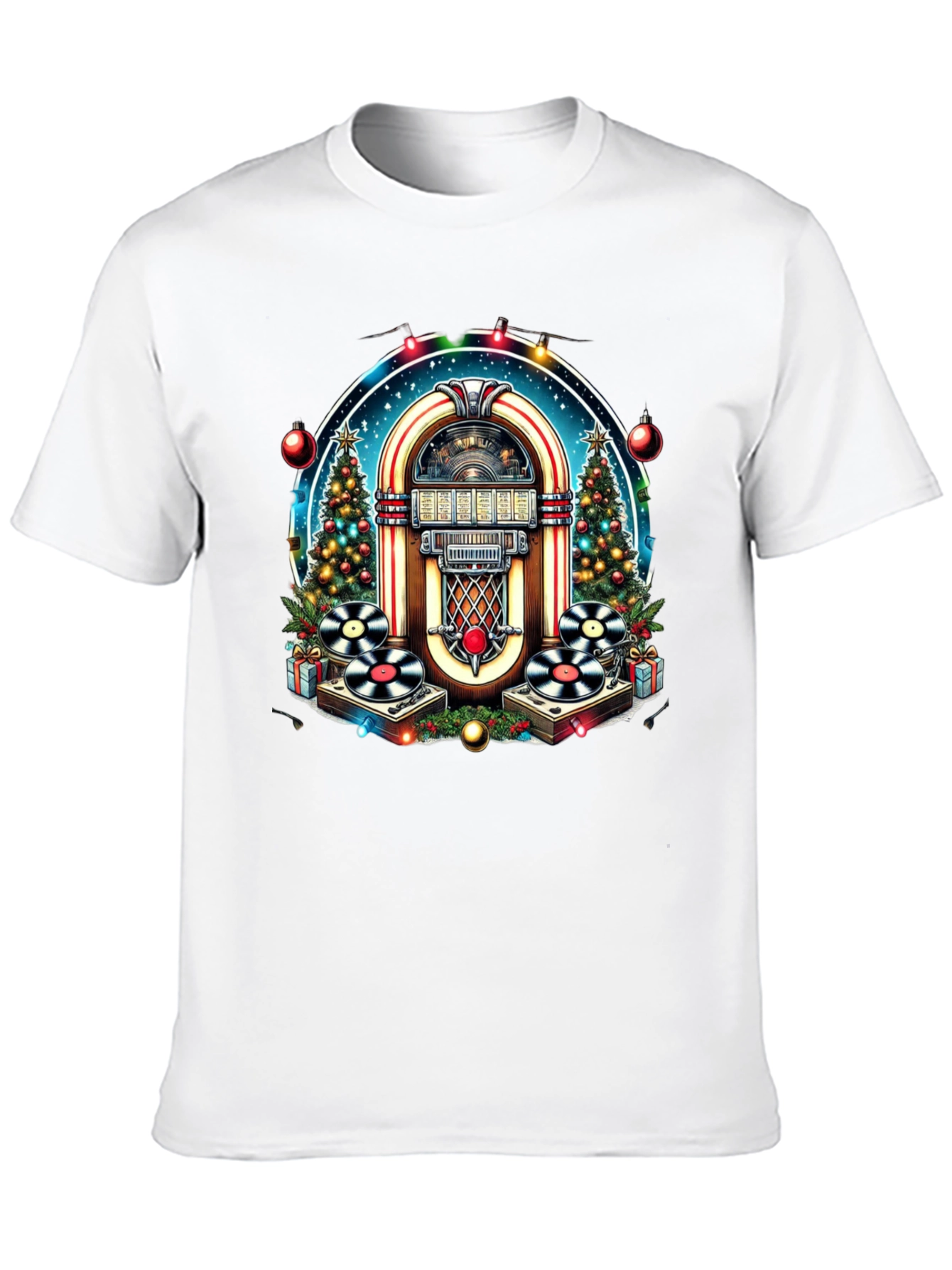Festive Jukebox T-Shirt - Retro Holiday Style
