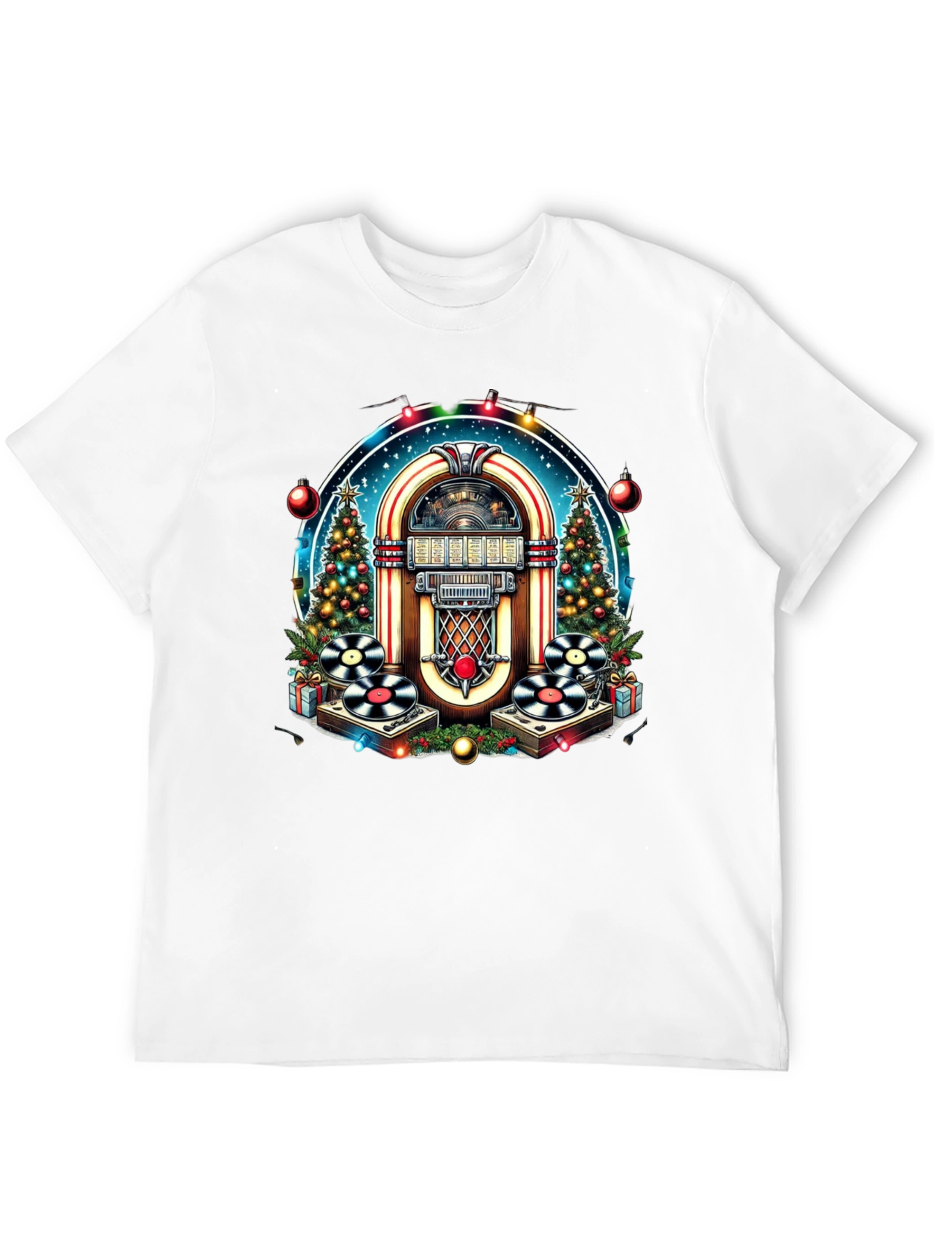 Festive Jukebox T-Shirt - Retro Holiday Style
