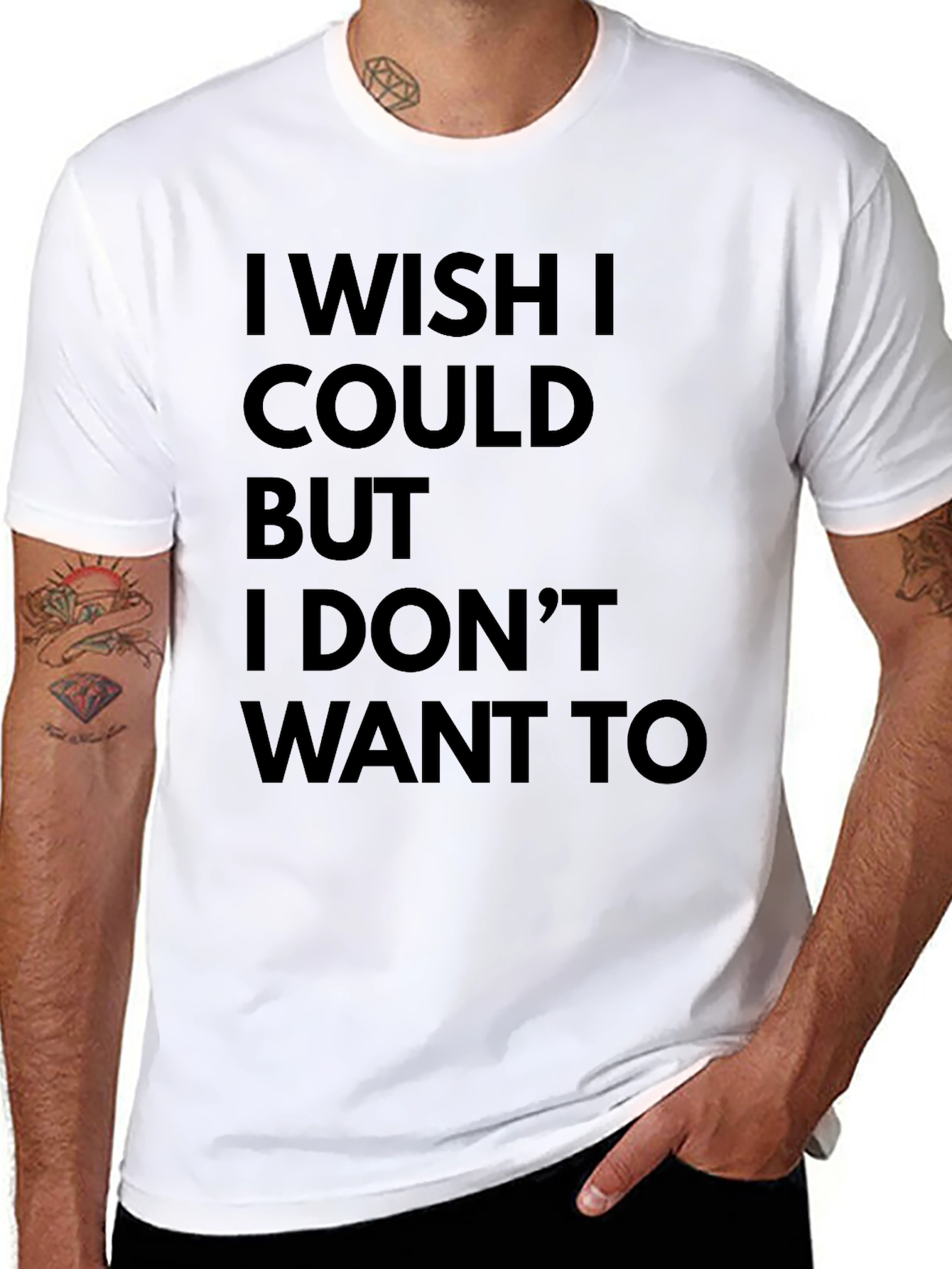 Funny I Wish I Could T-Shirt - Black