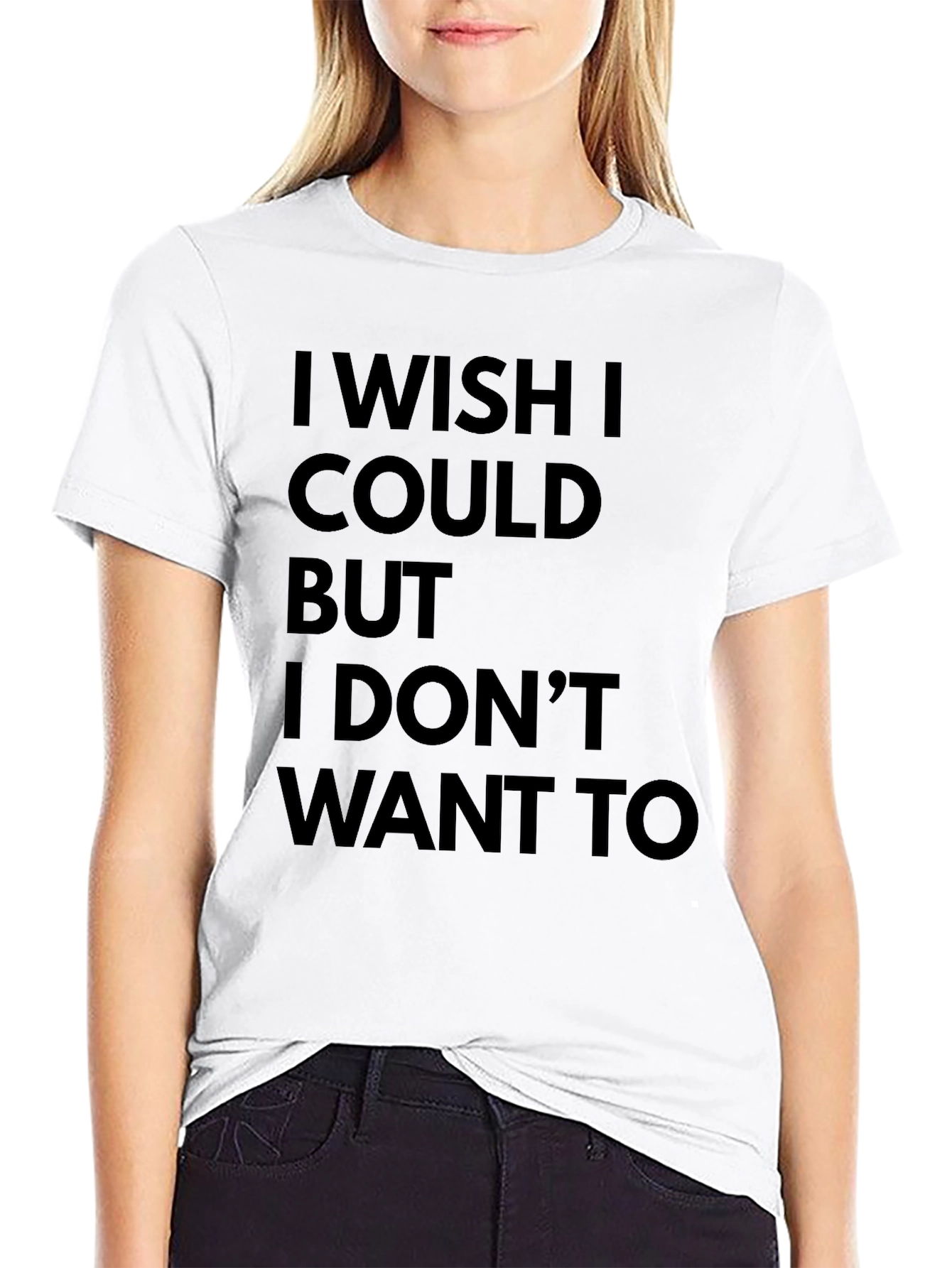 Funny I Wish I Could T-Shirt - Black