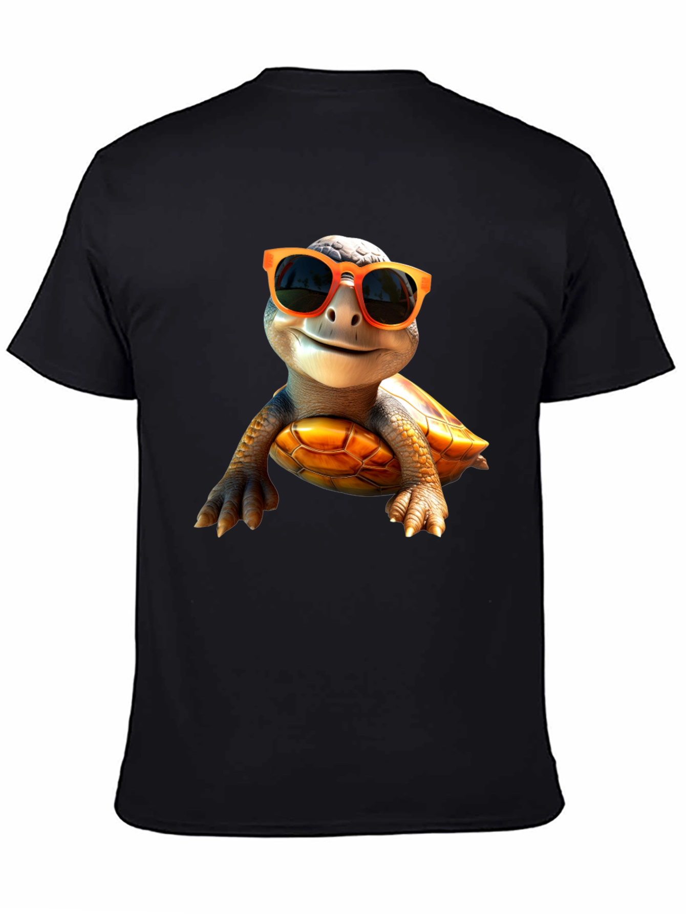 Cool Turtle Graphic Tee - Black Cotton Shirt